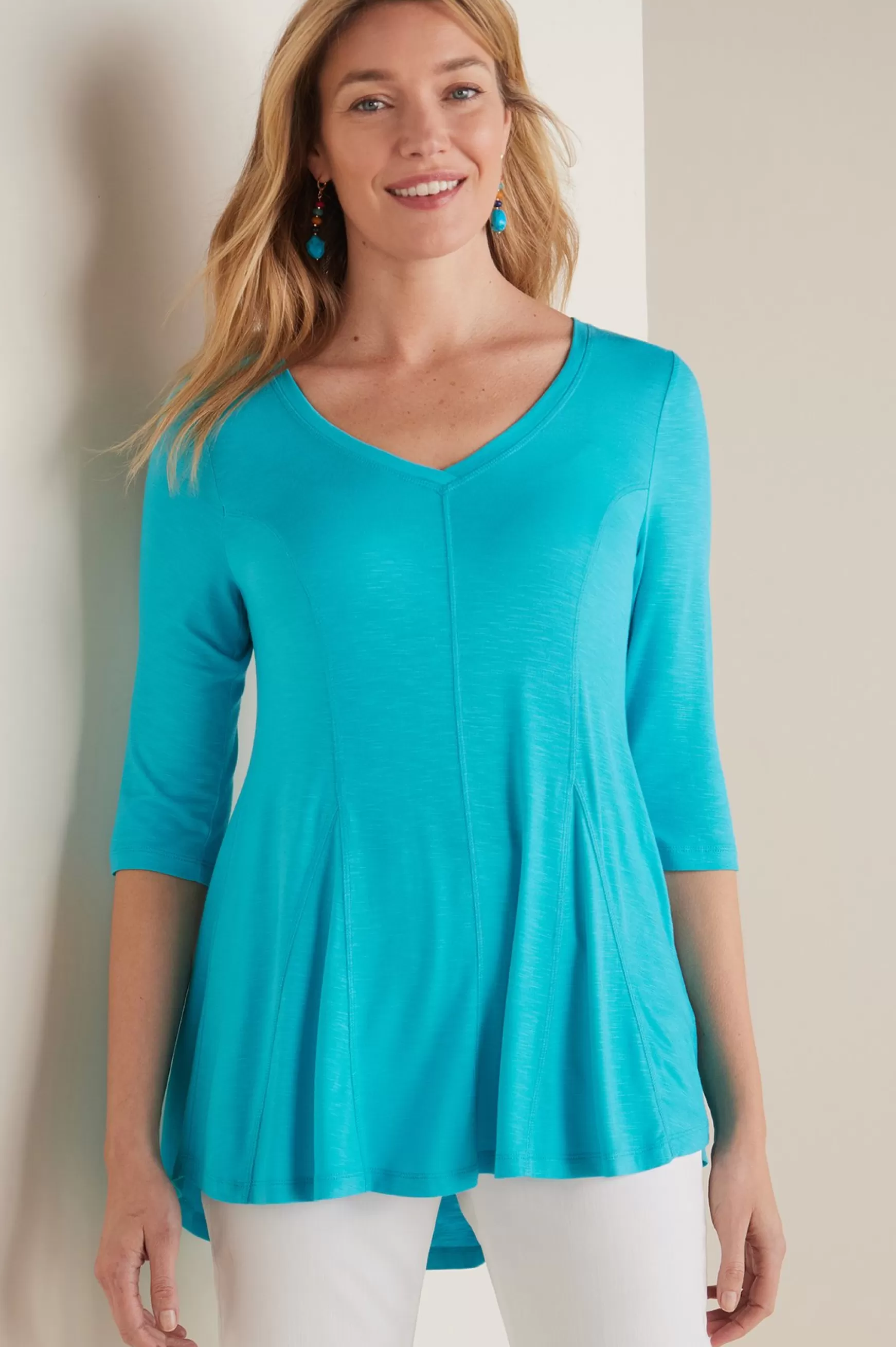 Soft Surroundings three quarter length | tunics-Amelia A-Line Tunic