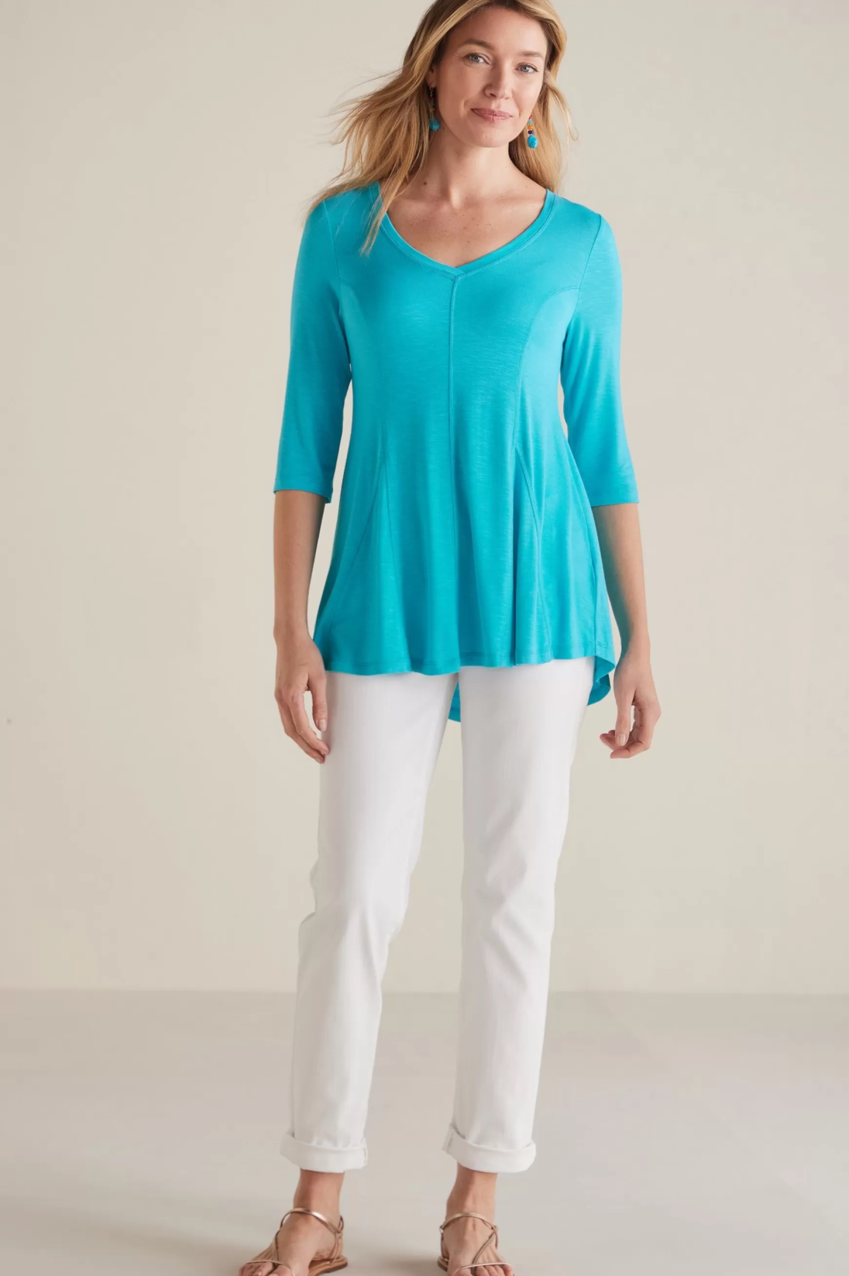 Soft Surroundings three quarter length | tunics-Amelia A-Line Tunic