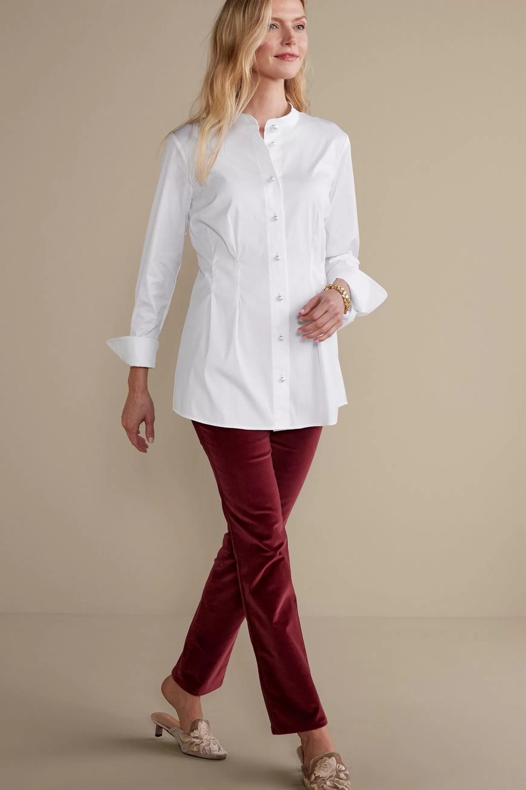 Soft Surroundings Feminine Flourish | long sleeve-Amia Shirt