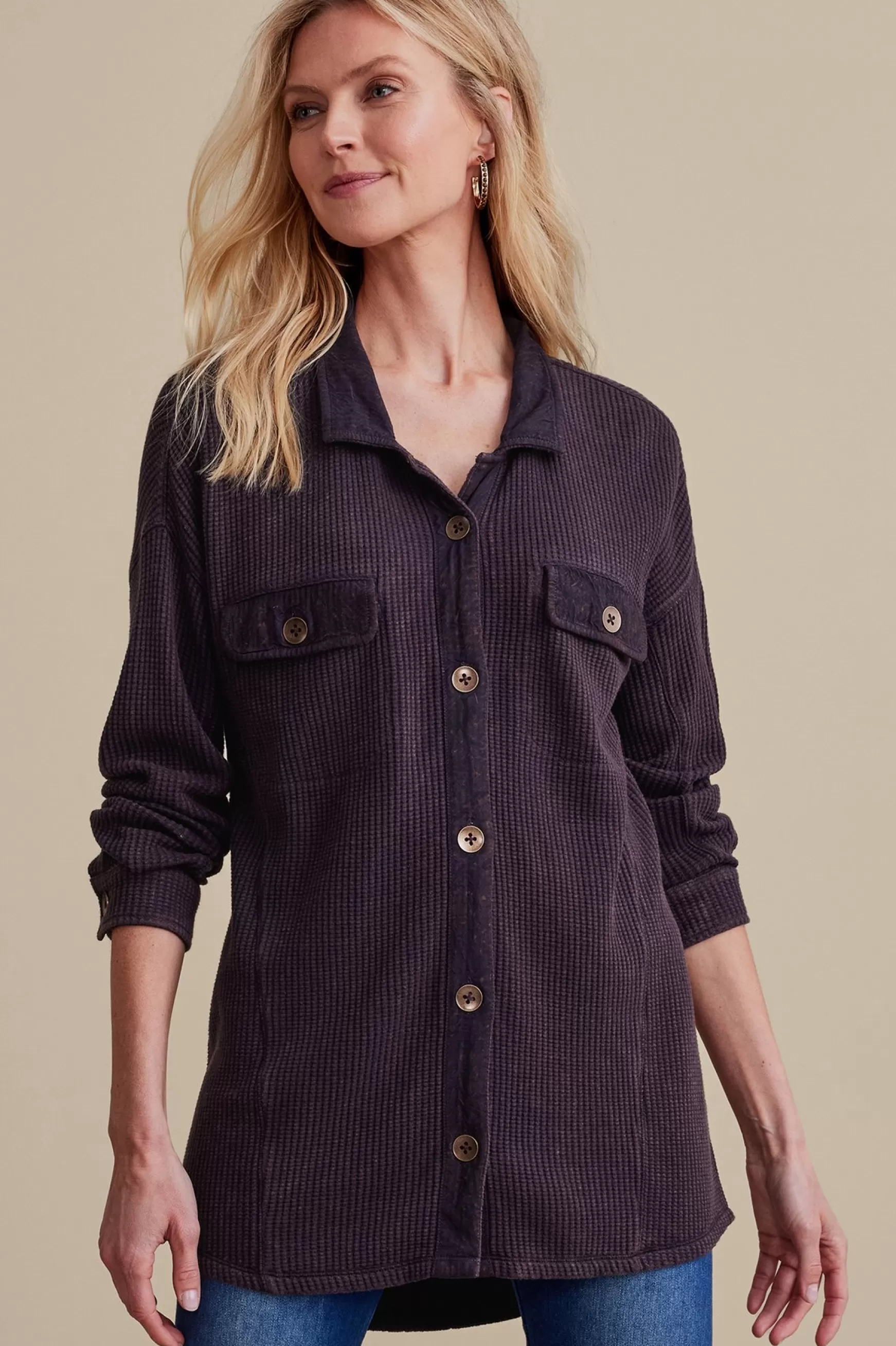 Soft Surroundings long sleeve | shirts-Audra Waffle Tunic