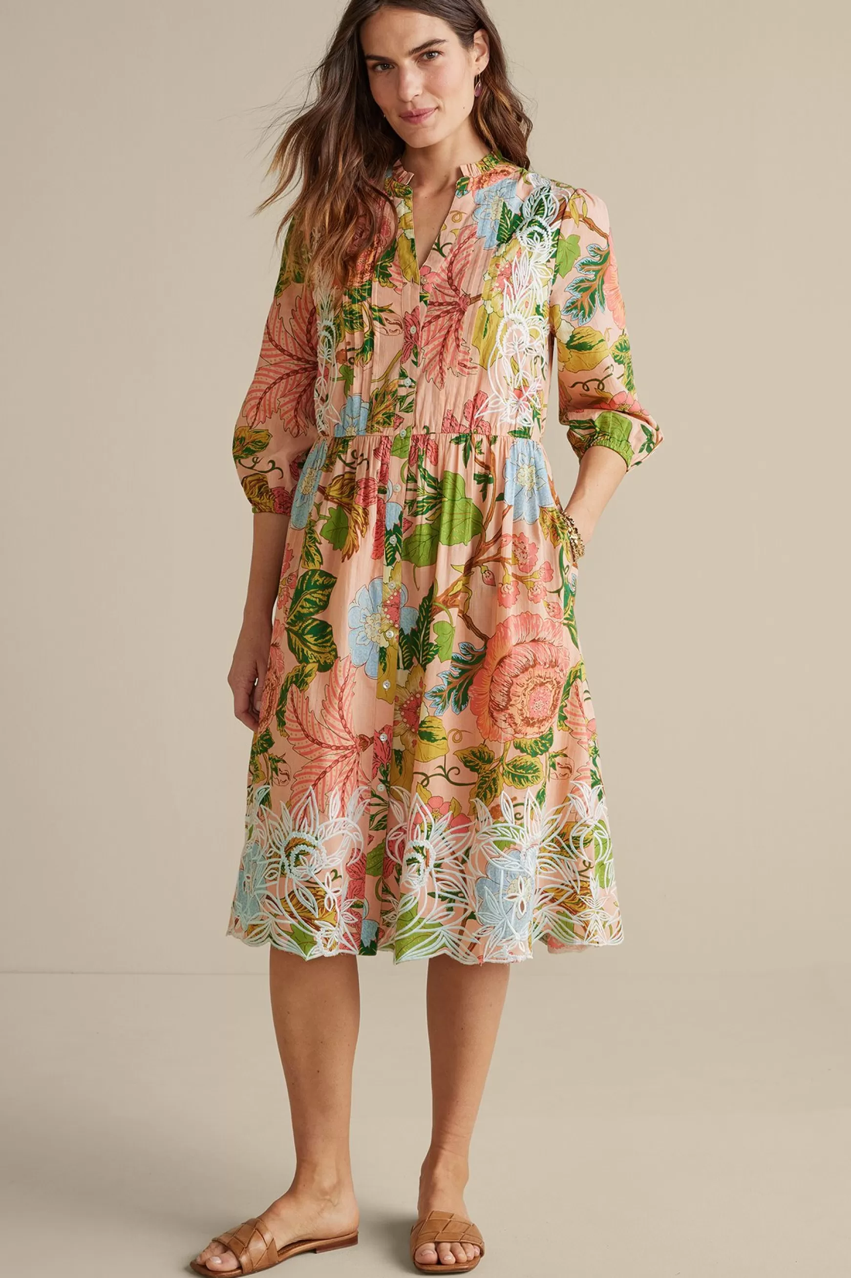 Soft Surroundings Feminine Flourish | Vacation Shop-Bellicia Embroidered Midi Dress