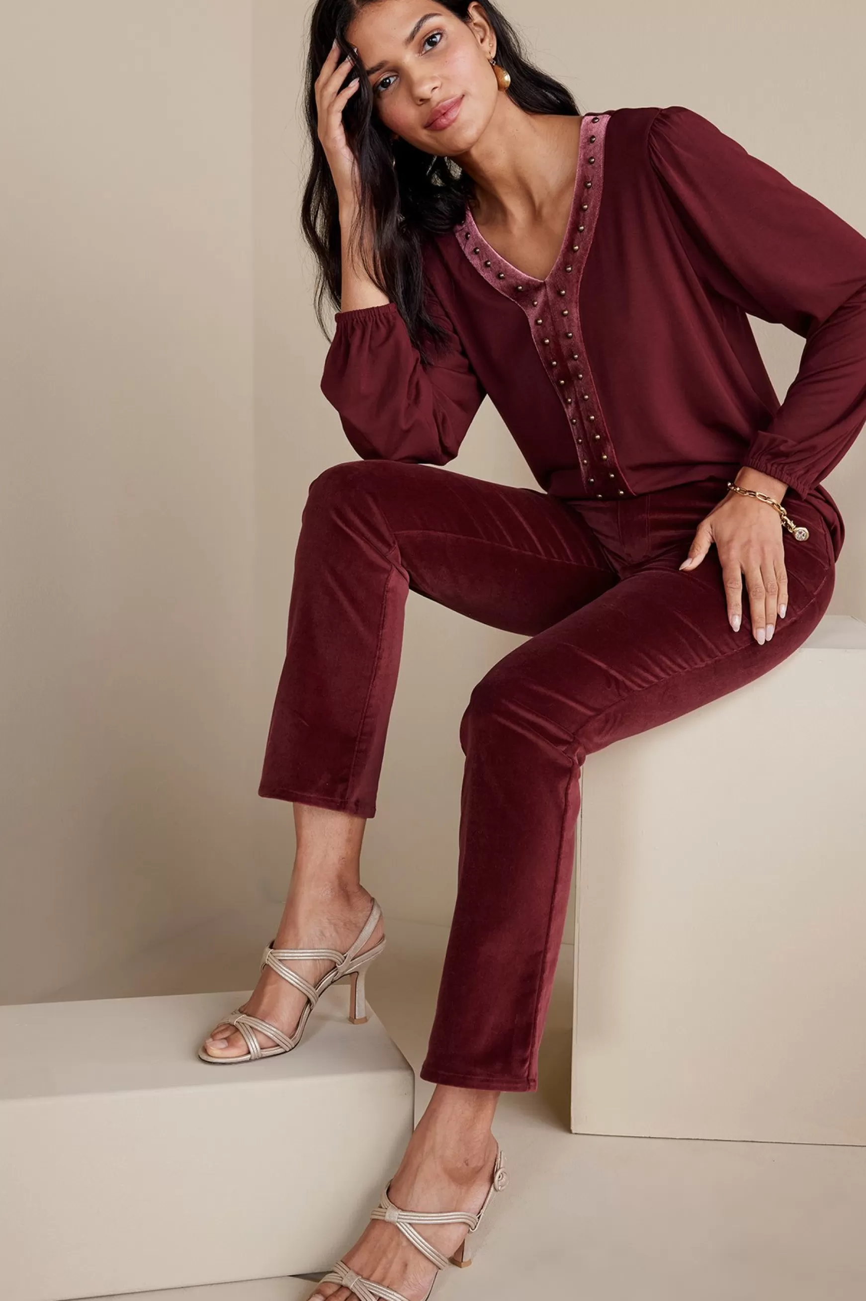 Soft Surroundings EVelvet Styles | full length-Blakely Velveteen Pants