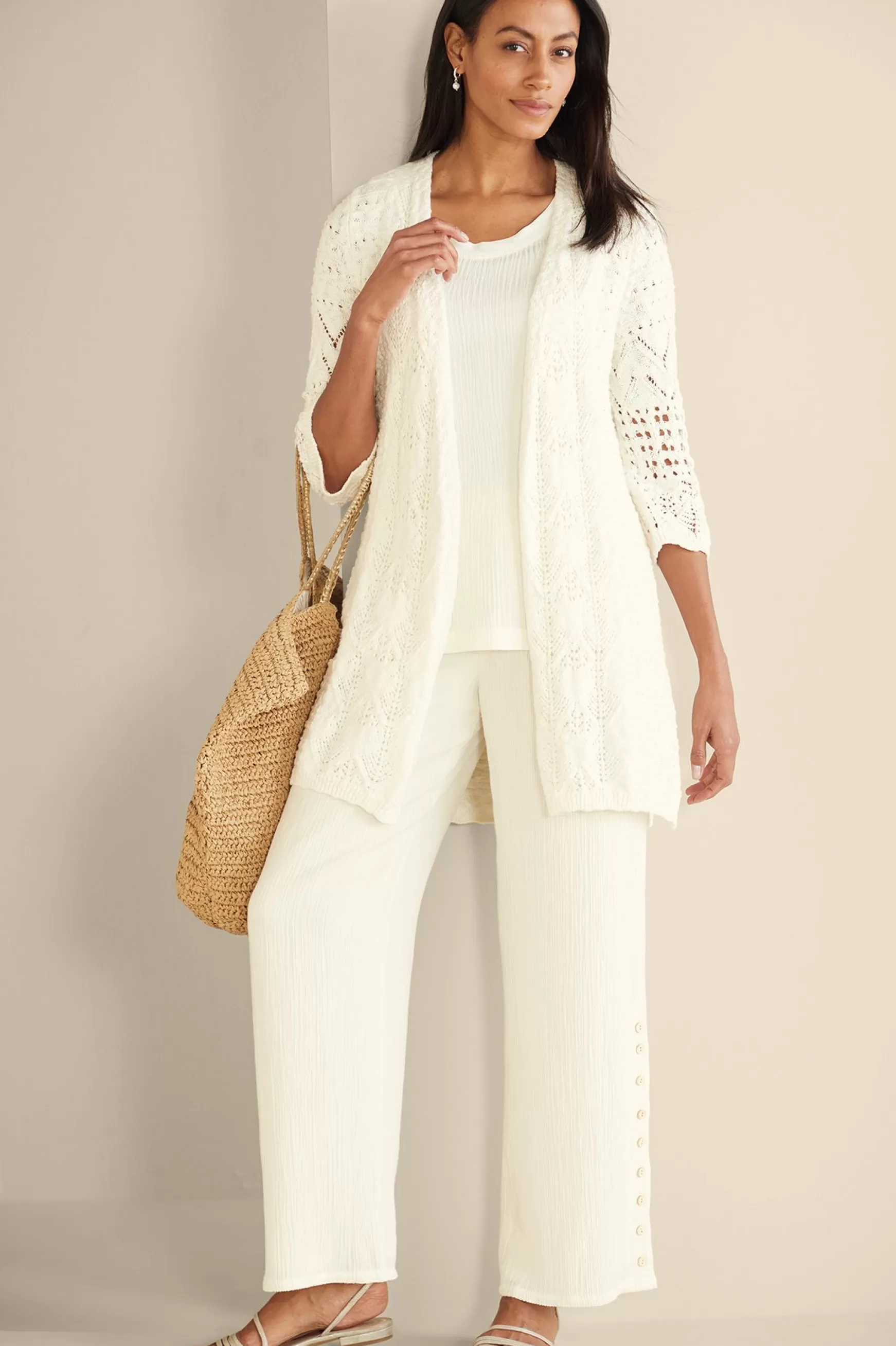 Soft Surroundings Feminine Flourish | Vacation Shop-Calistoga Pointelle Cardigan