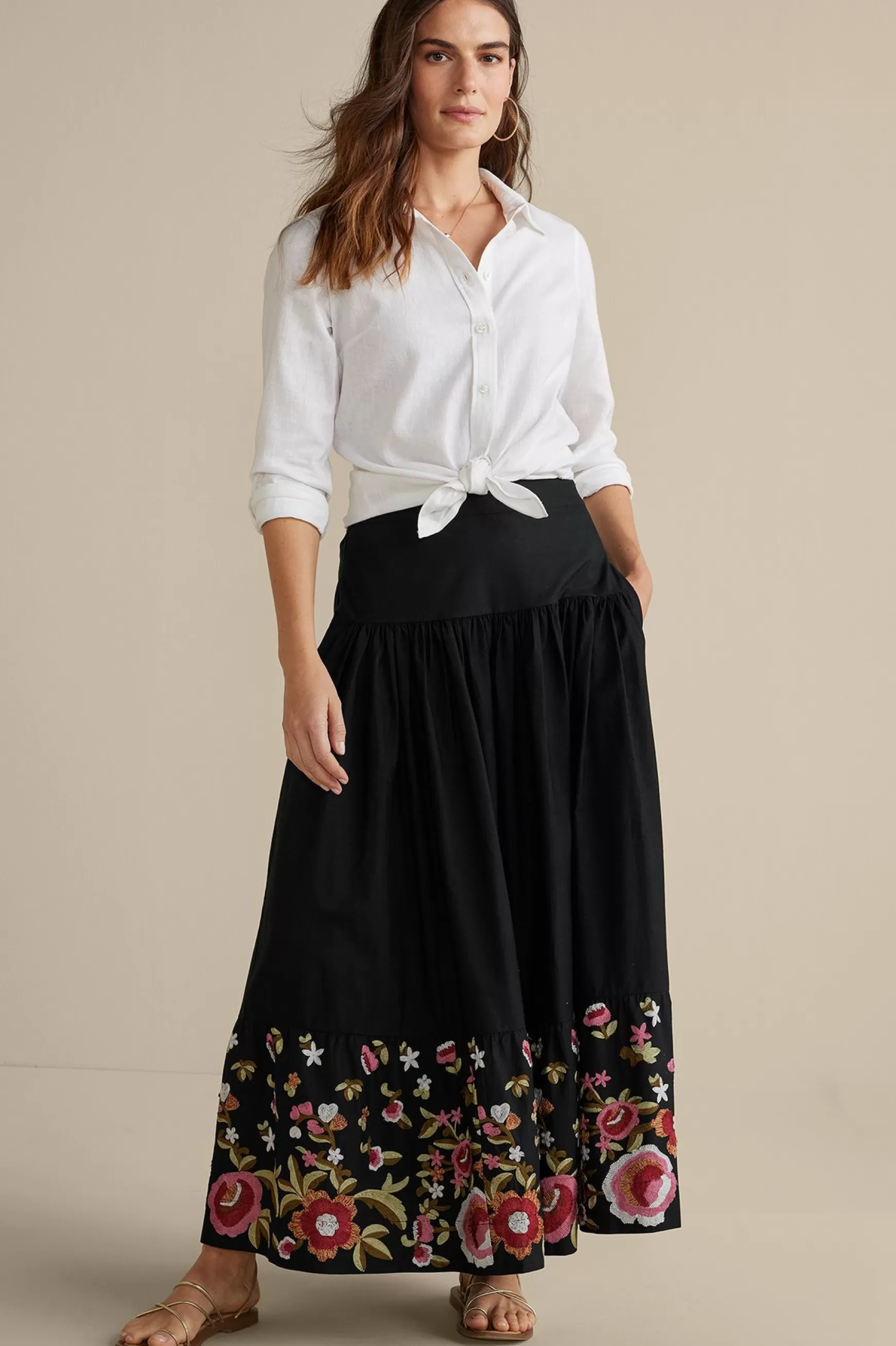 Soft Surroundings Feminine Flourish | Vacation Shop-Cindi Embroidered Maxi Skirt