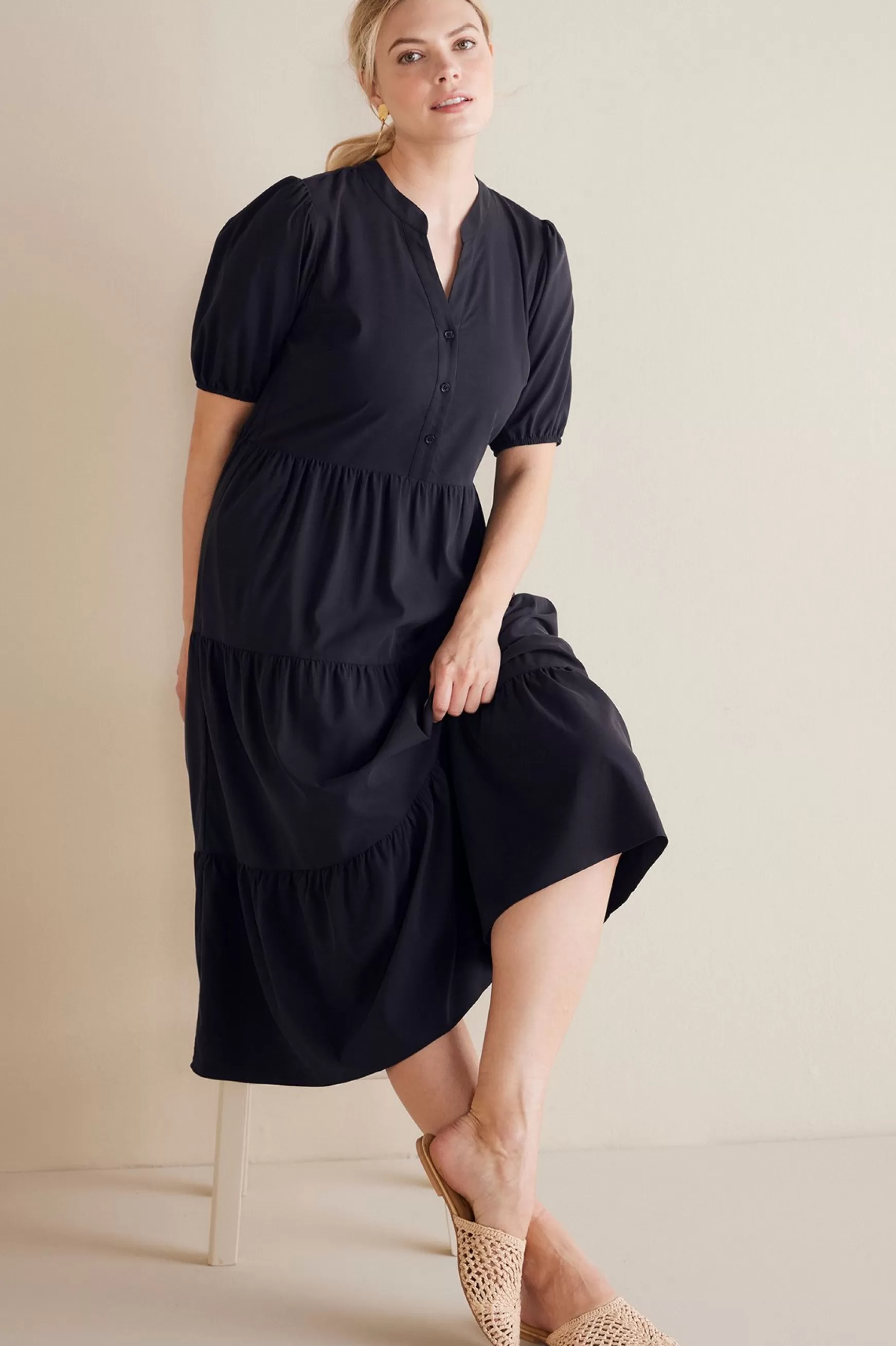 Soft Surroundings solids | mid-length-Claudia Midi Dress