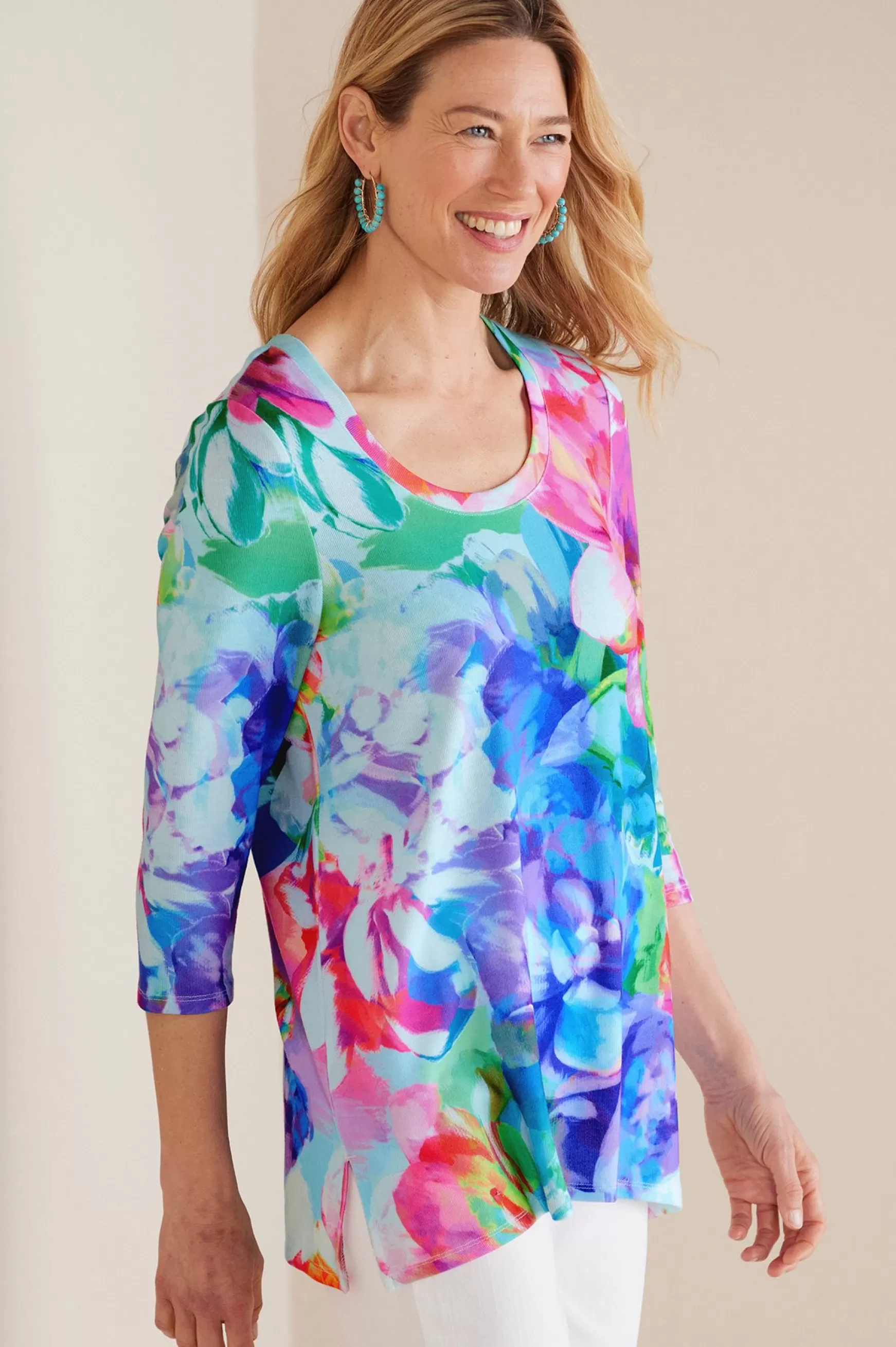 Soft Surroundings three quarter length | pullovers-Darcy Tunic