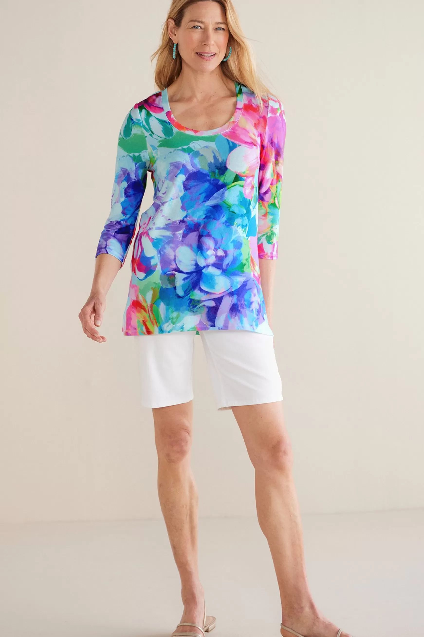 Soft Surroundings three quarter length | pullovers-Darcy Tunic