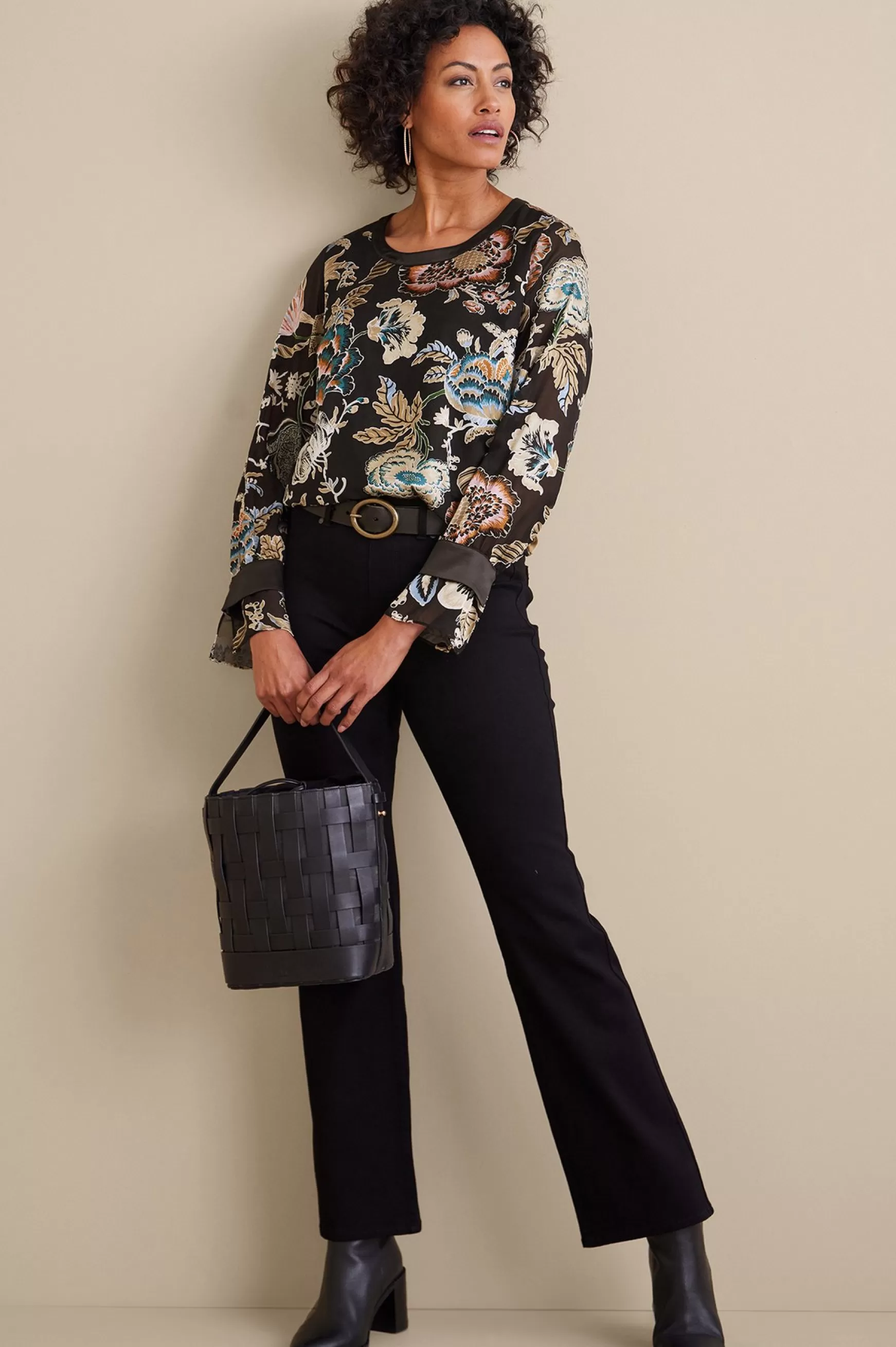 Soft Surroundings Feminine Flourish | long sleeve-Deanna Blouse