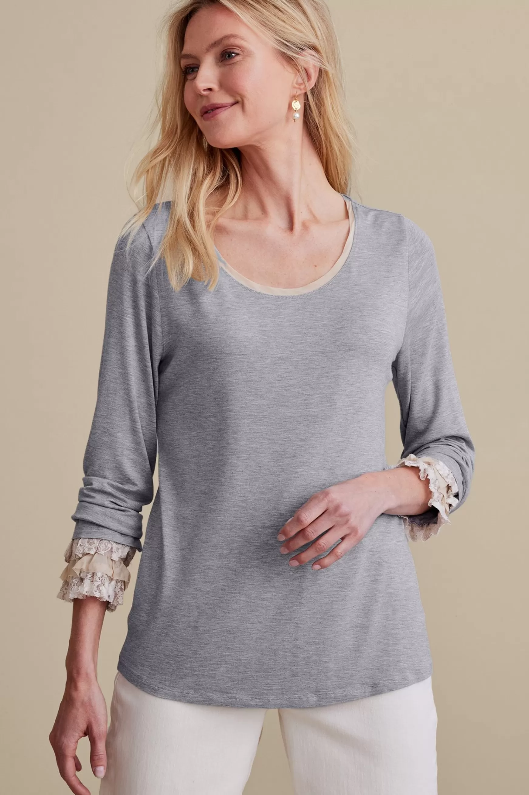 Soft Surroundings Feminine Flourish | long sleeve-Ella Lace Top