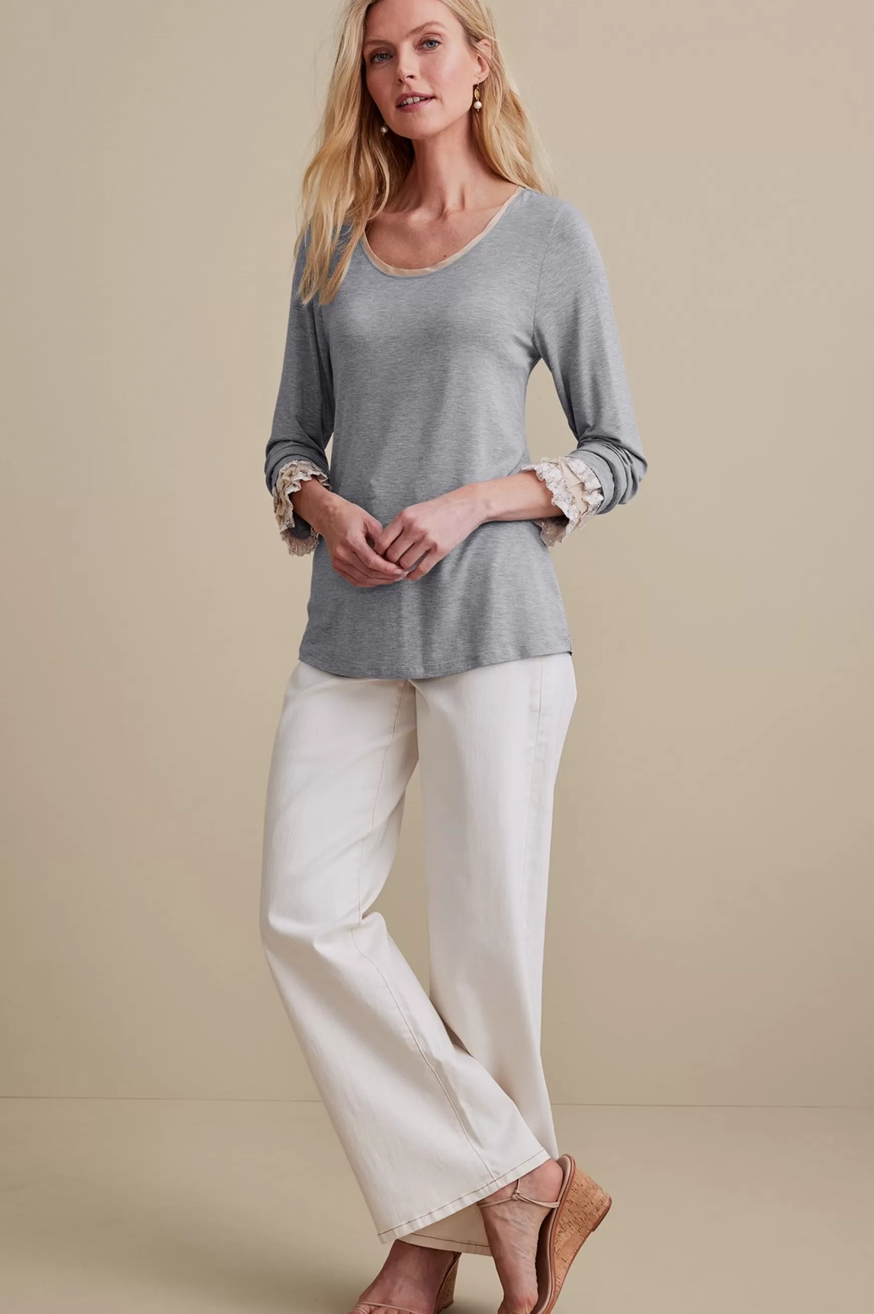 Soft Surroundings Feminine Flourish | long sleeve-Ella Lace Top