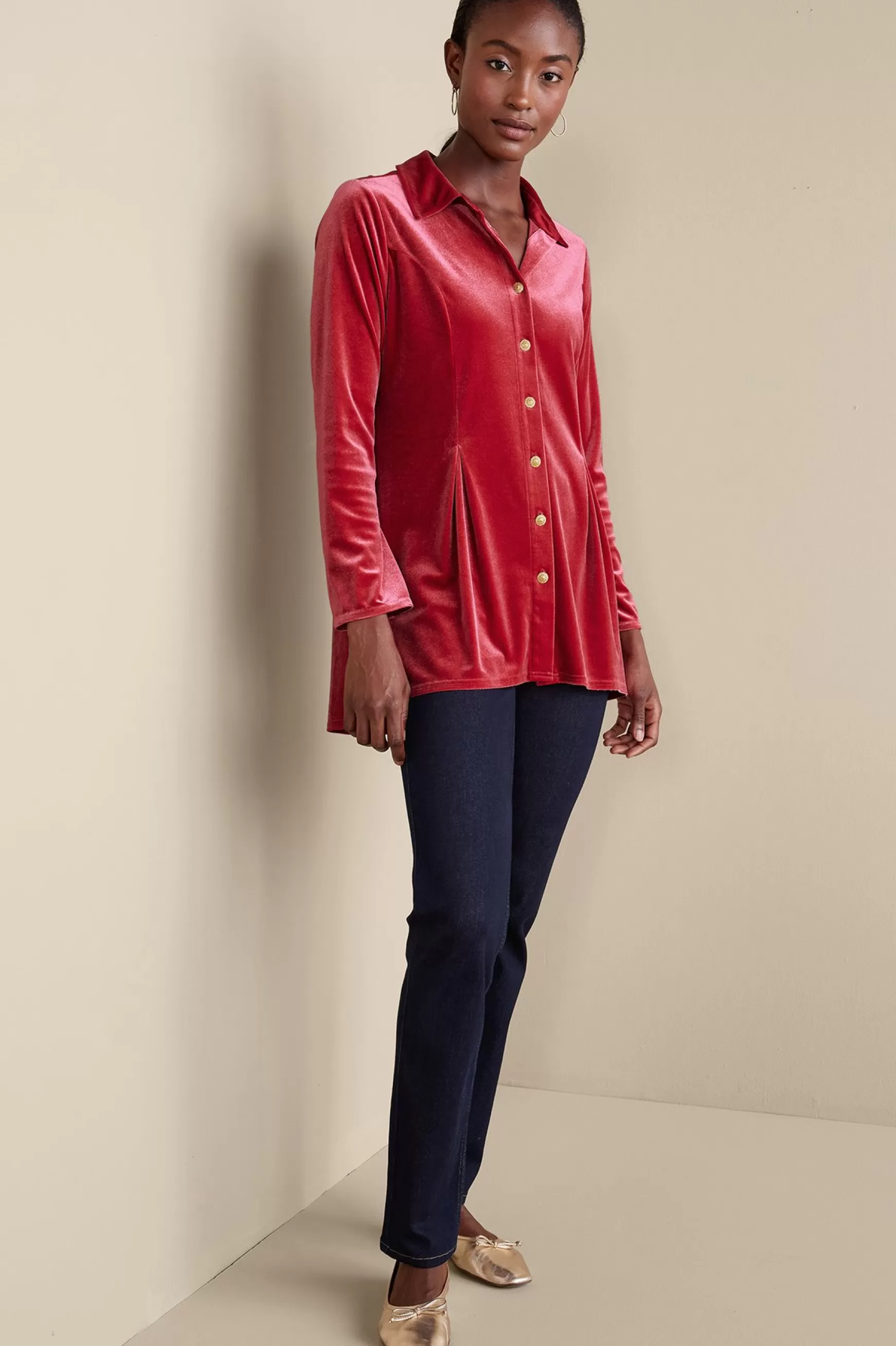 Soft Surroundings EVelvet Styles | long sleeve-Enchanted Velvet Shirt