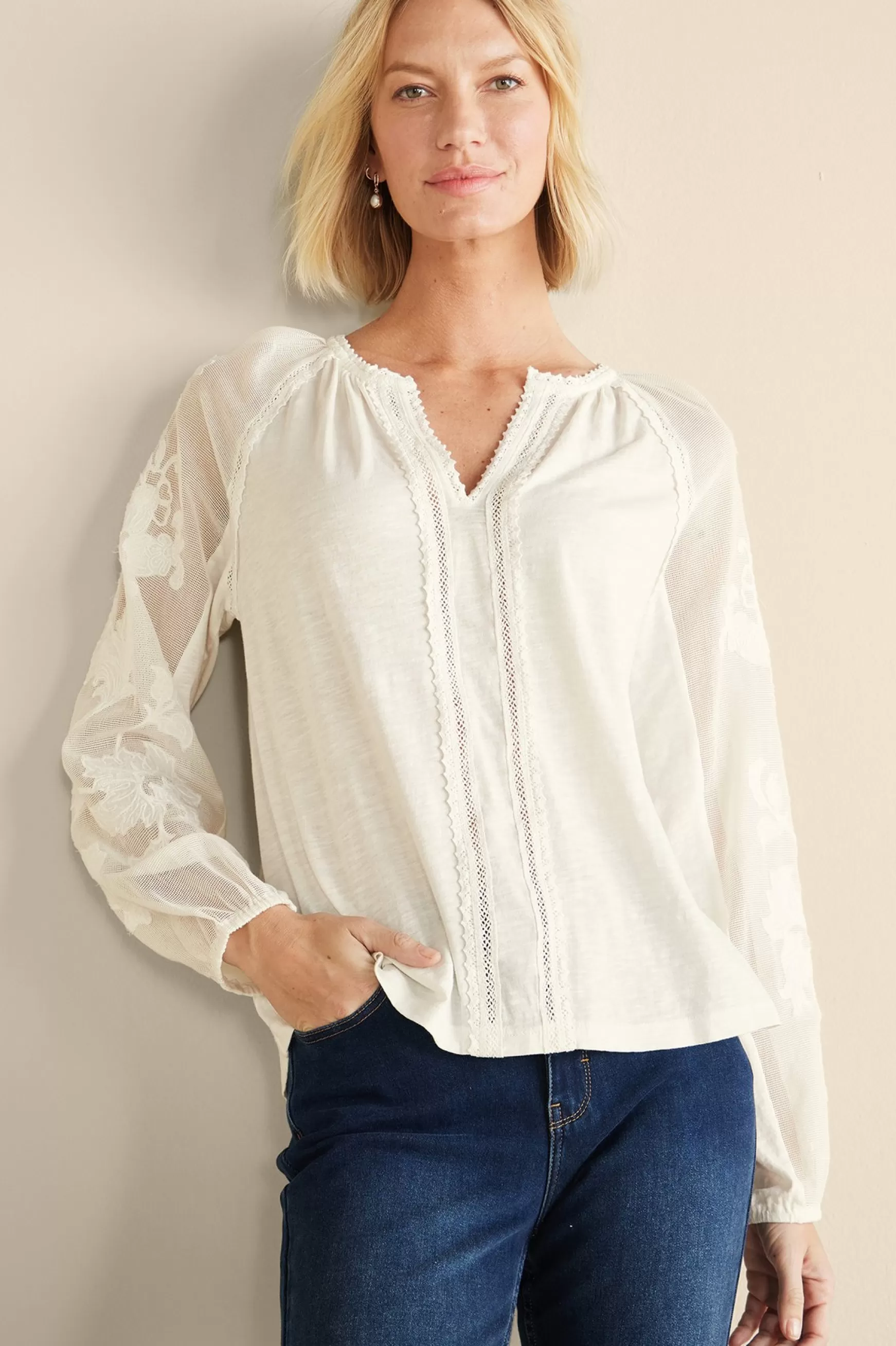 Soft Surroundings Feminine Flourish | Vacation Shop-Enya Embroidered Top