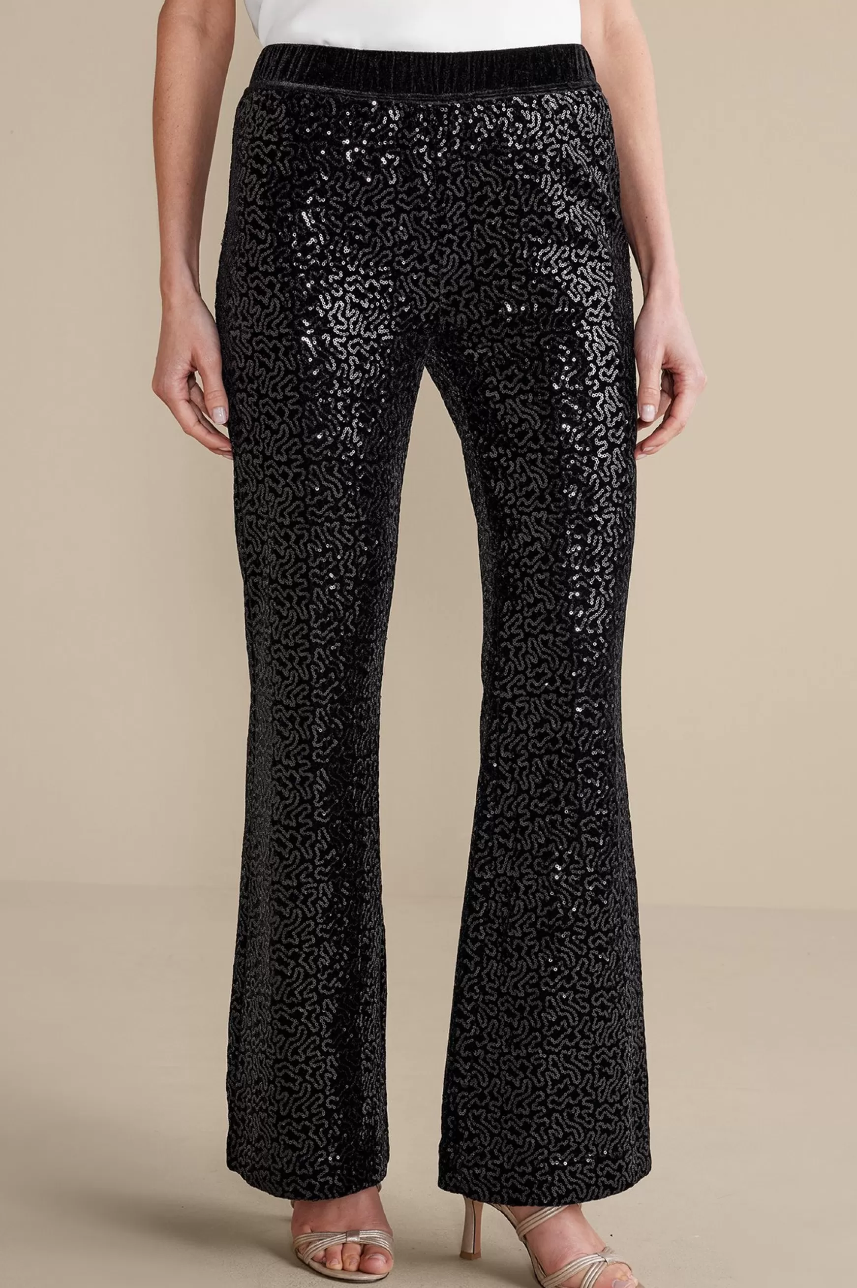 Soft Surroundings full length | bootcut-Eva Sequin Pants