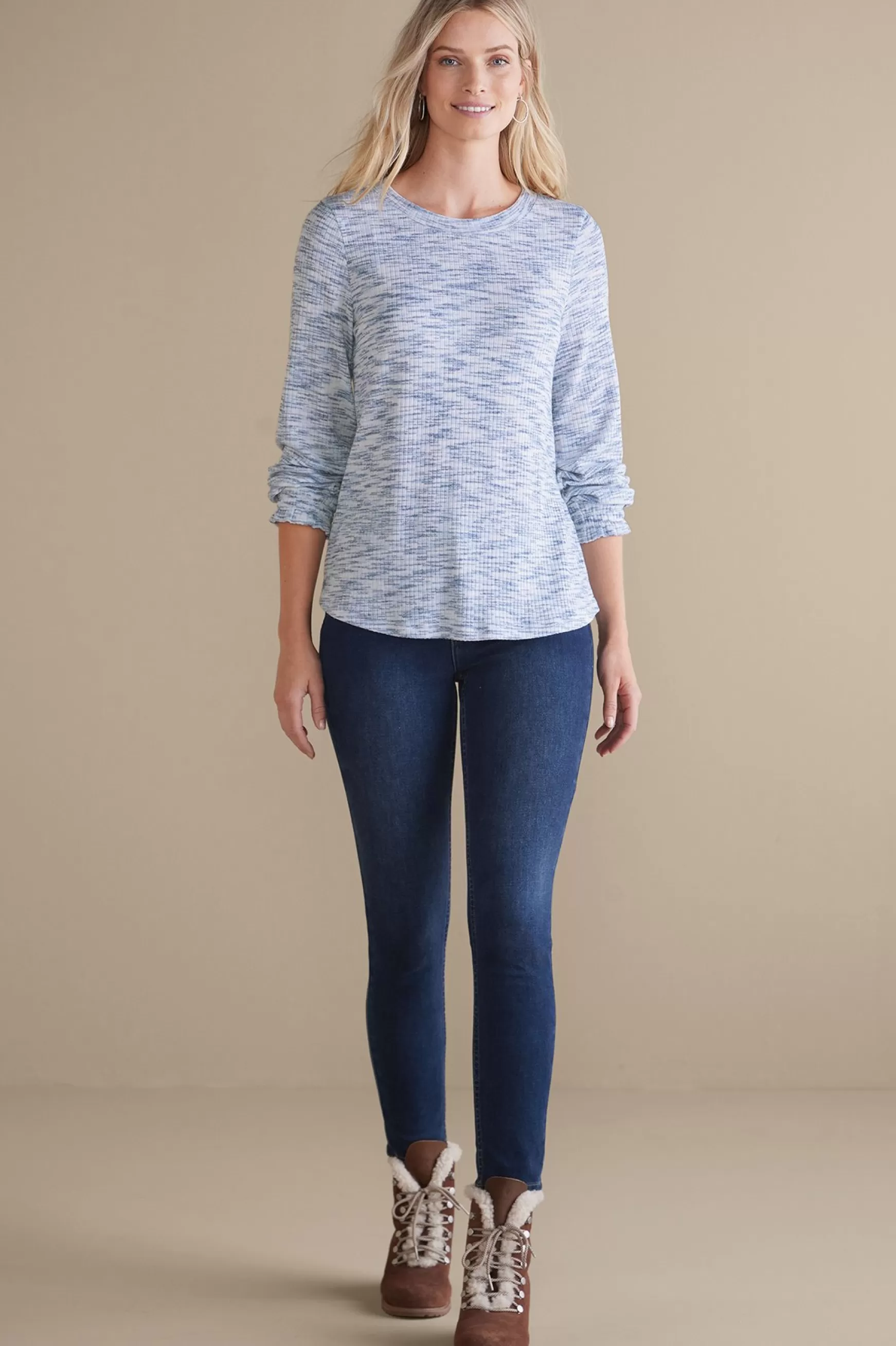 Soft Surroundings Everyday Styles | long sleeve-Evie Space-Dye Top