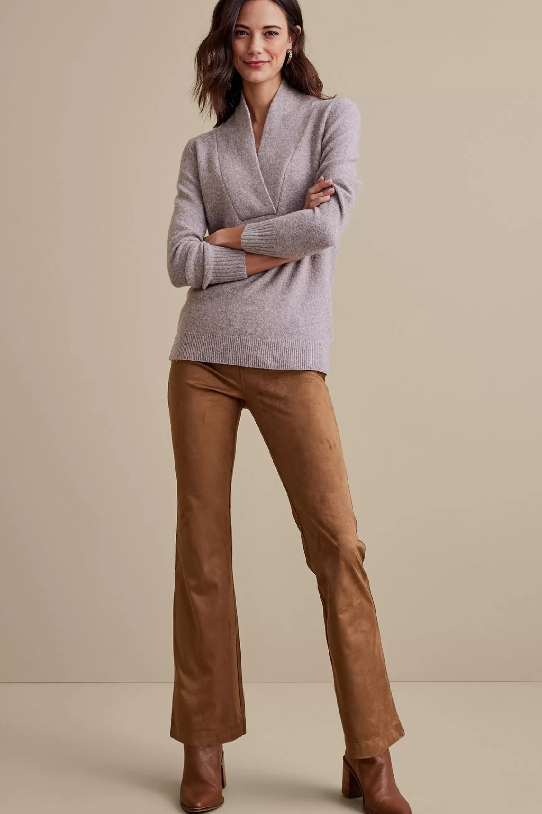 Soft Surroundings full length | bootcut-Faux Suede Bootcut Pants