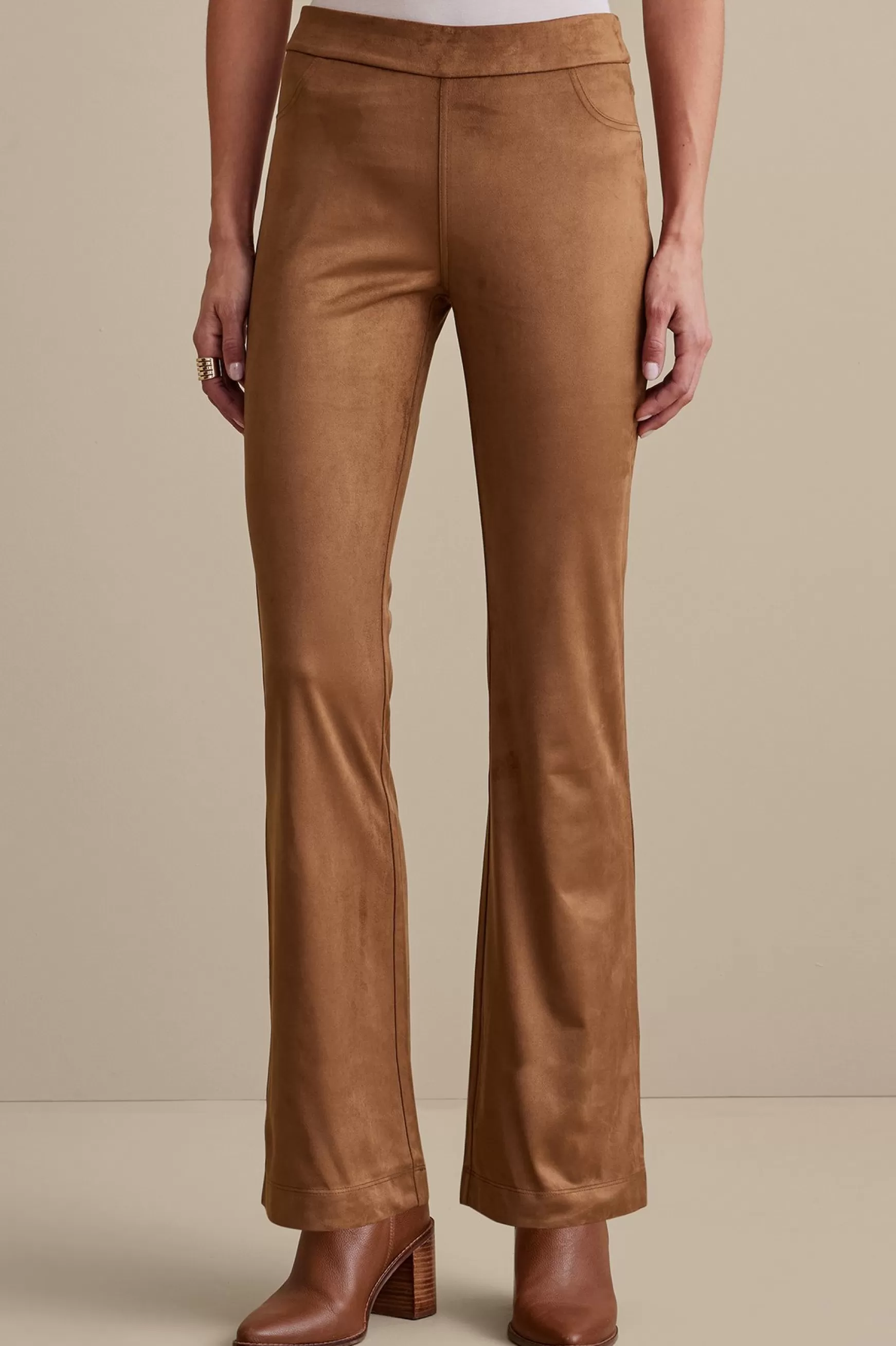 Soft Surroundings full length | bootcut-Faux Suede Bootcut Pants