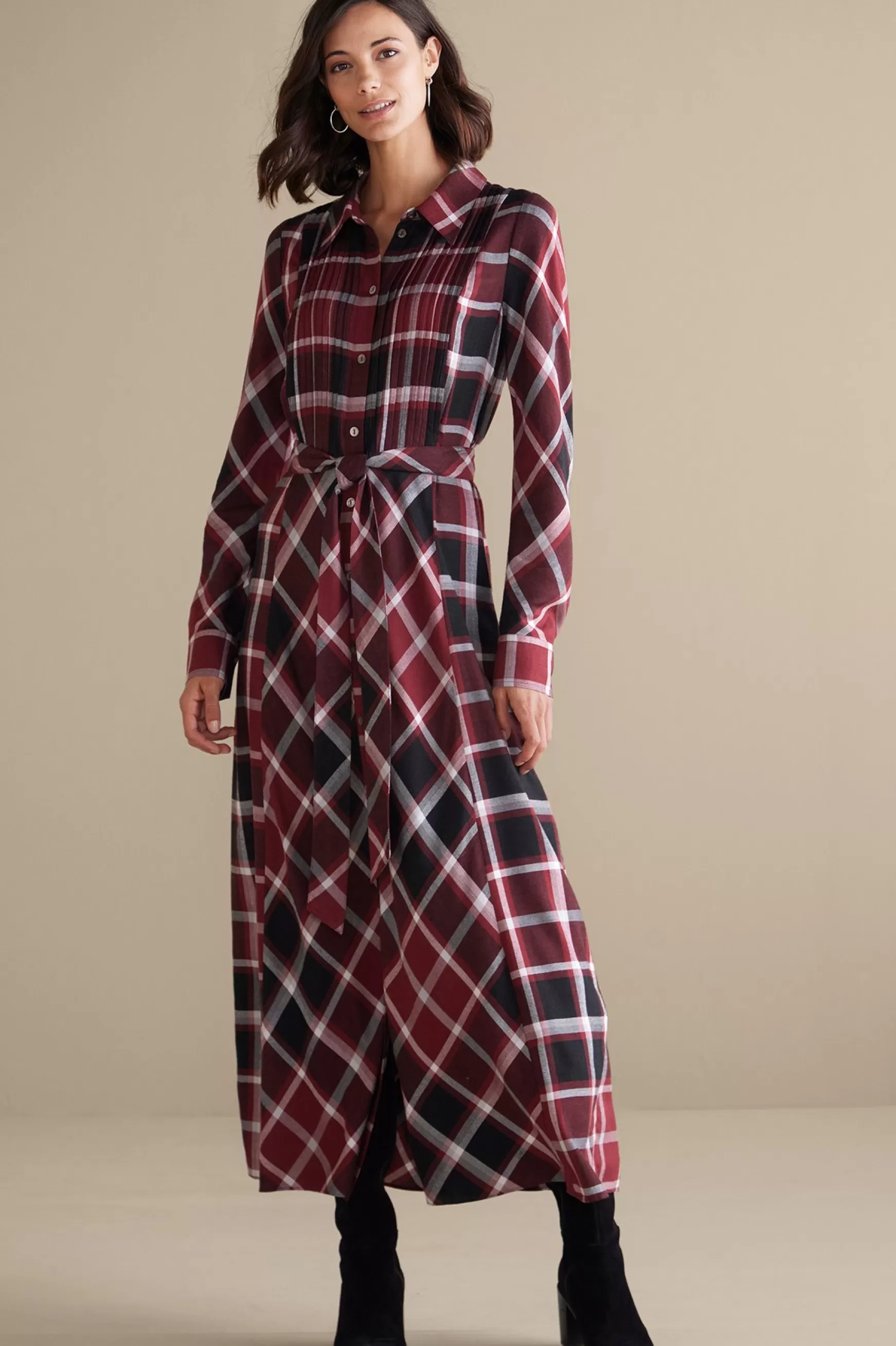 Soft Surroundings Everyday Styles | patterned-Gayle Tartan Dress