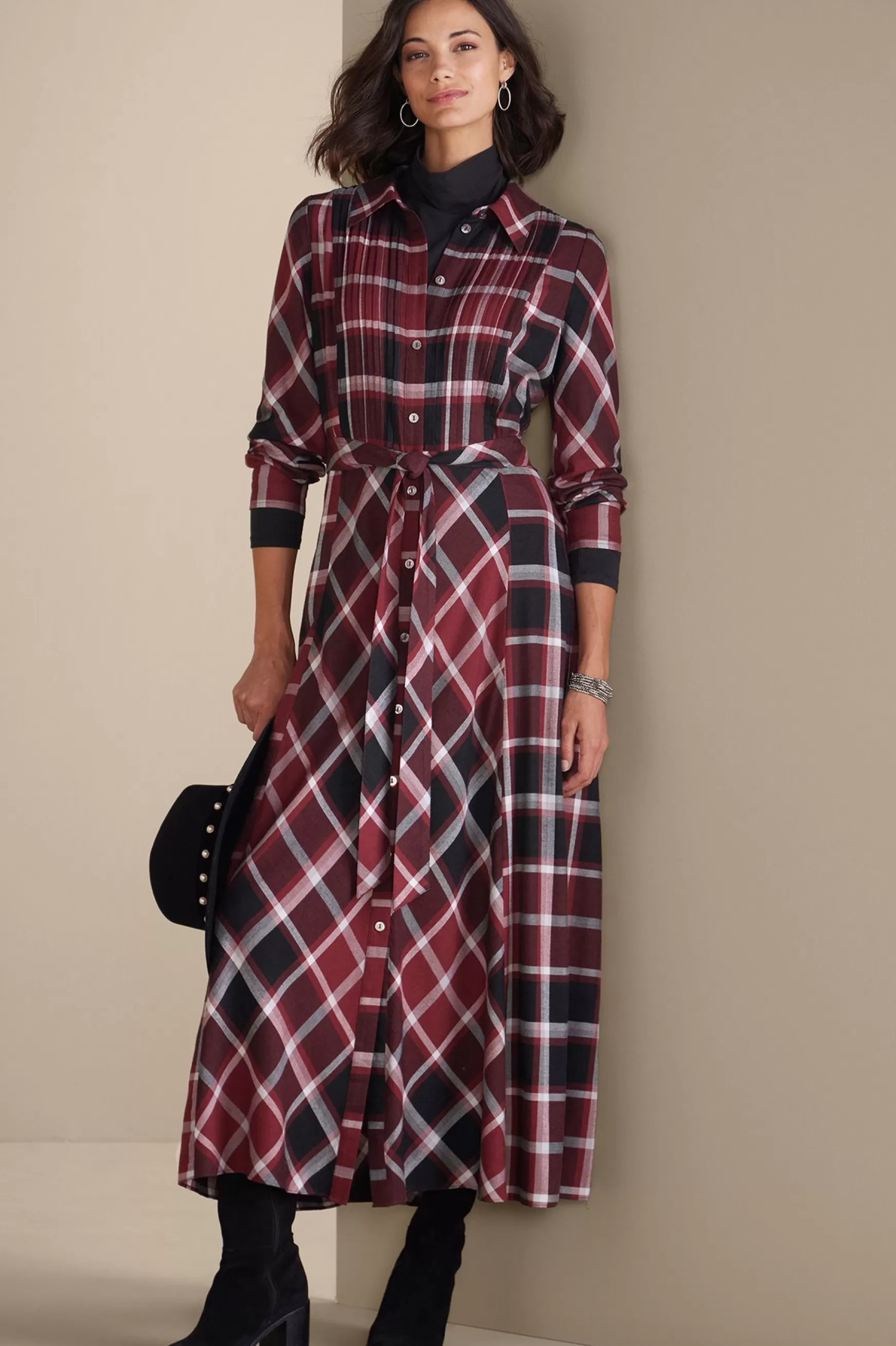 Soft Surroundings Everyday Styles | patterned-Gayle Tartan Dress