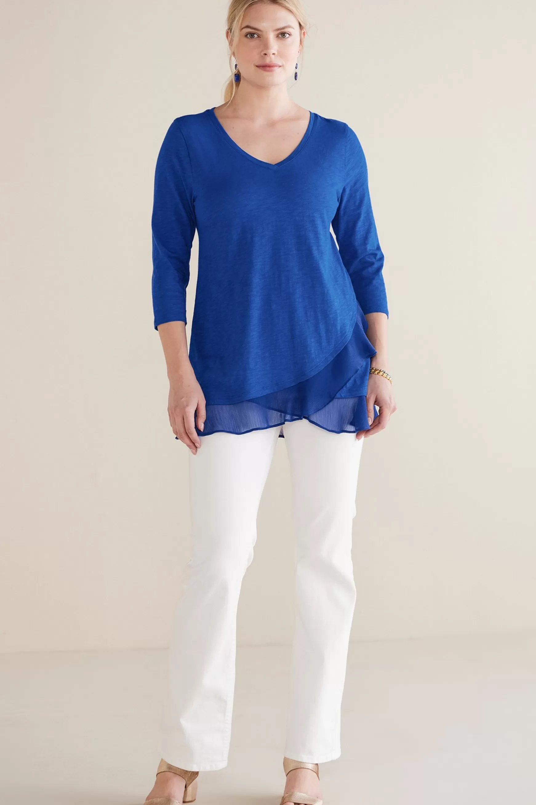 Soft Surroundings Feminine Flourish | three quarter length-Grace Top