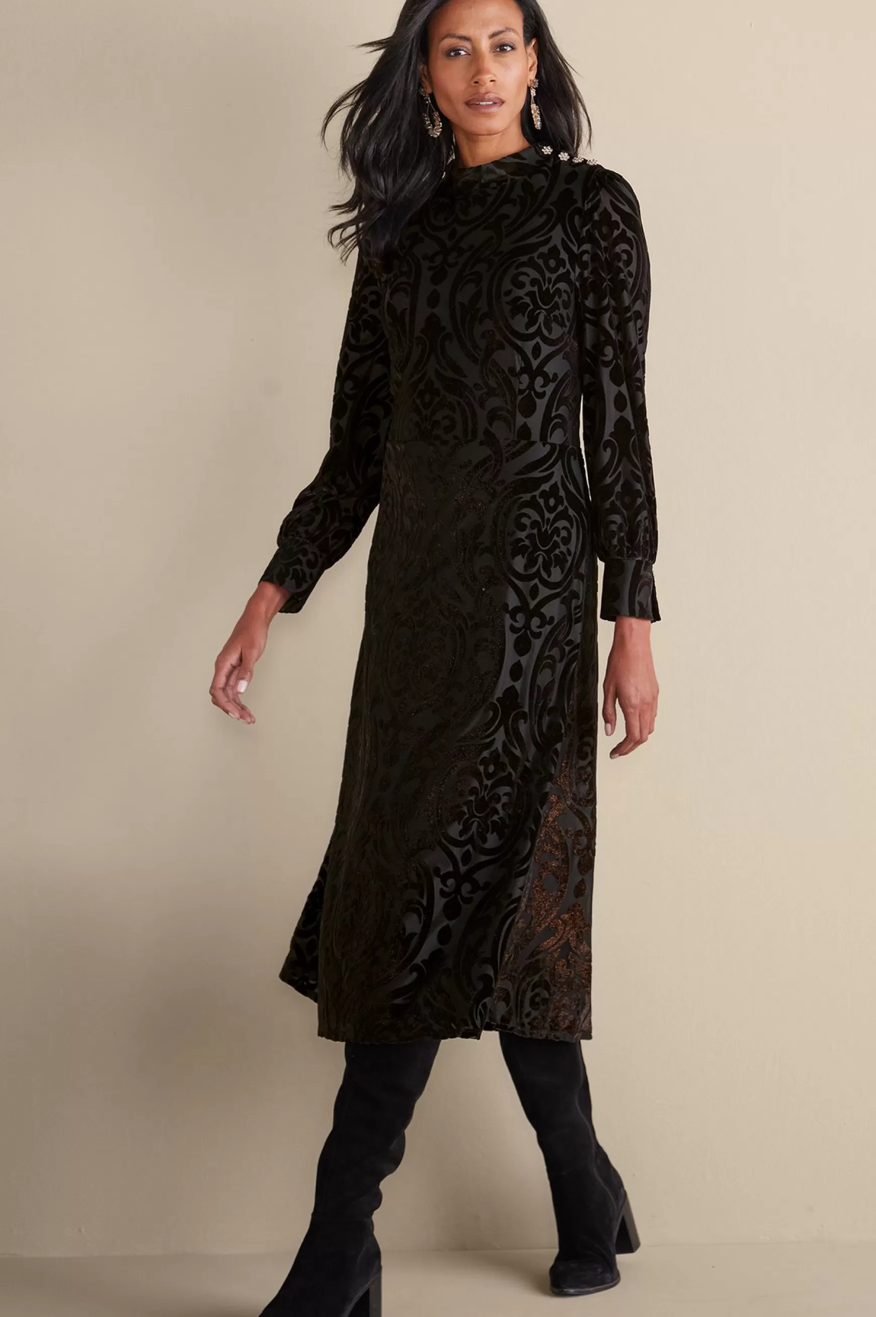 Soft Surroundings EVelvet Styles | occasion dresses-Hadley Velvet Dress