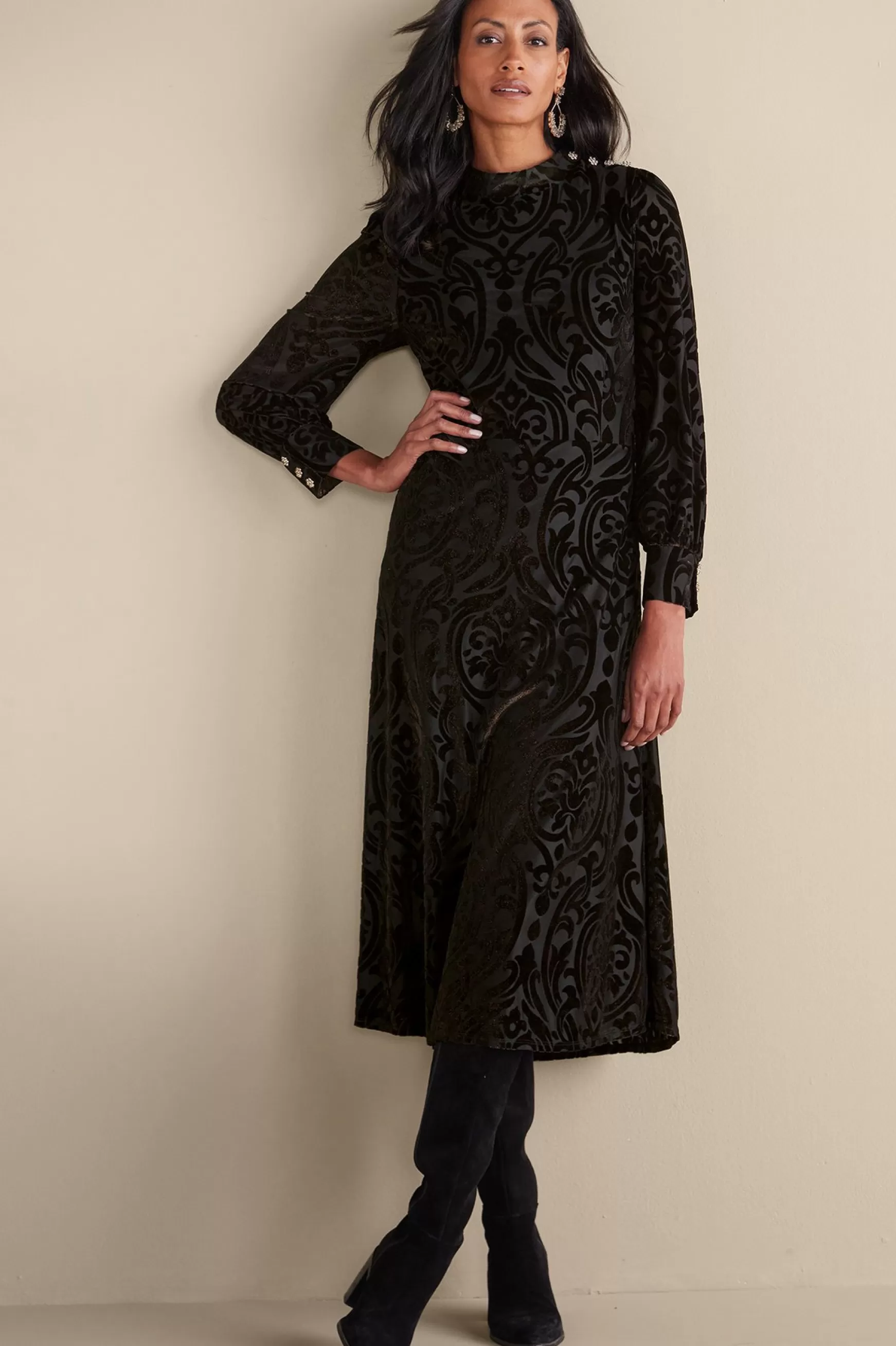 Soft Surroundings EVelvet Styles | occasion dresses-Hadley Velvet Dress