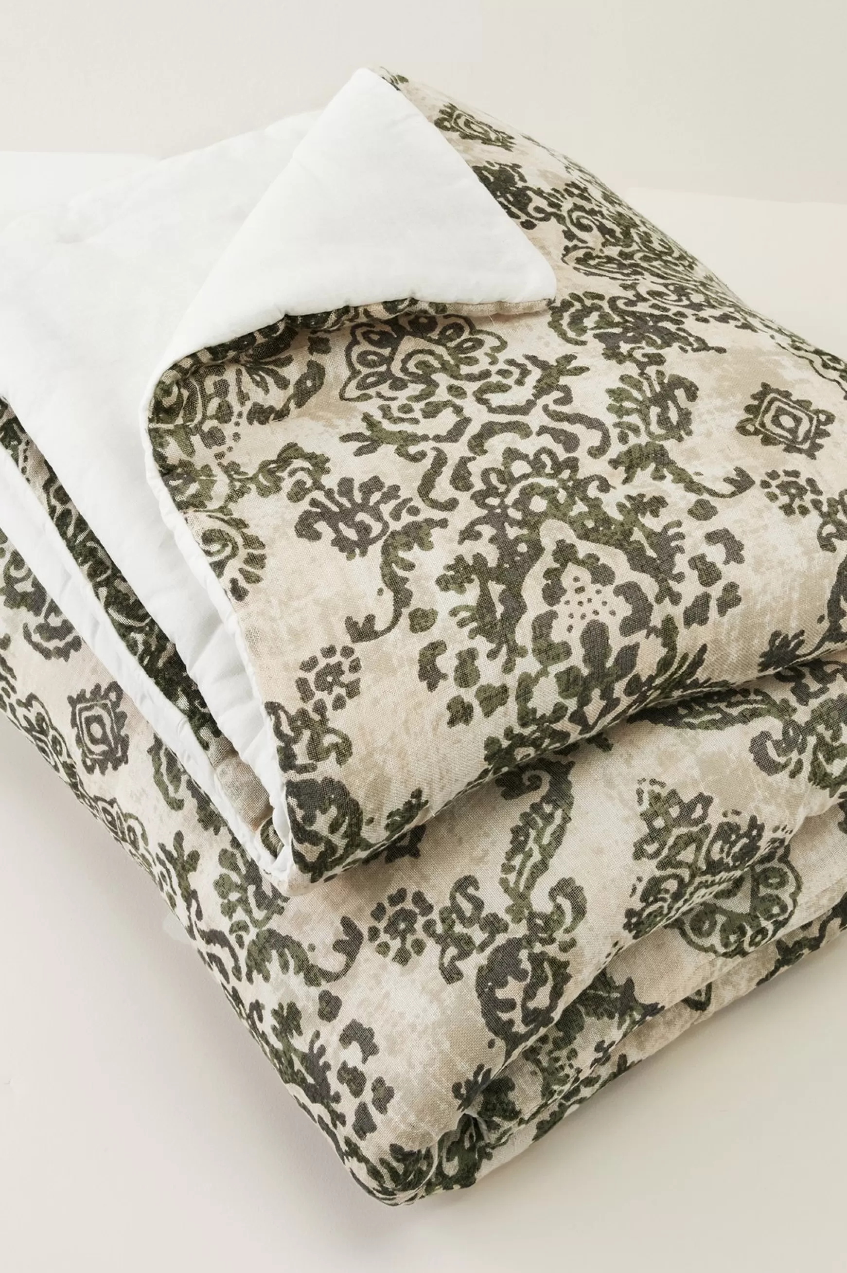 Soft Surroundings comforters-Haley Linen Printed Comforter