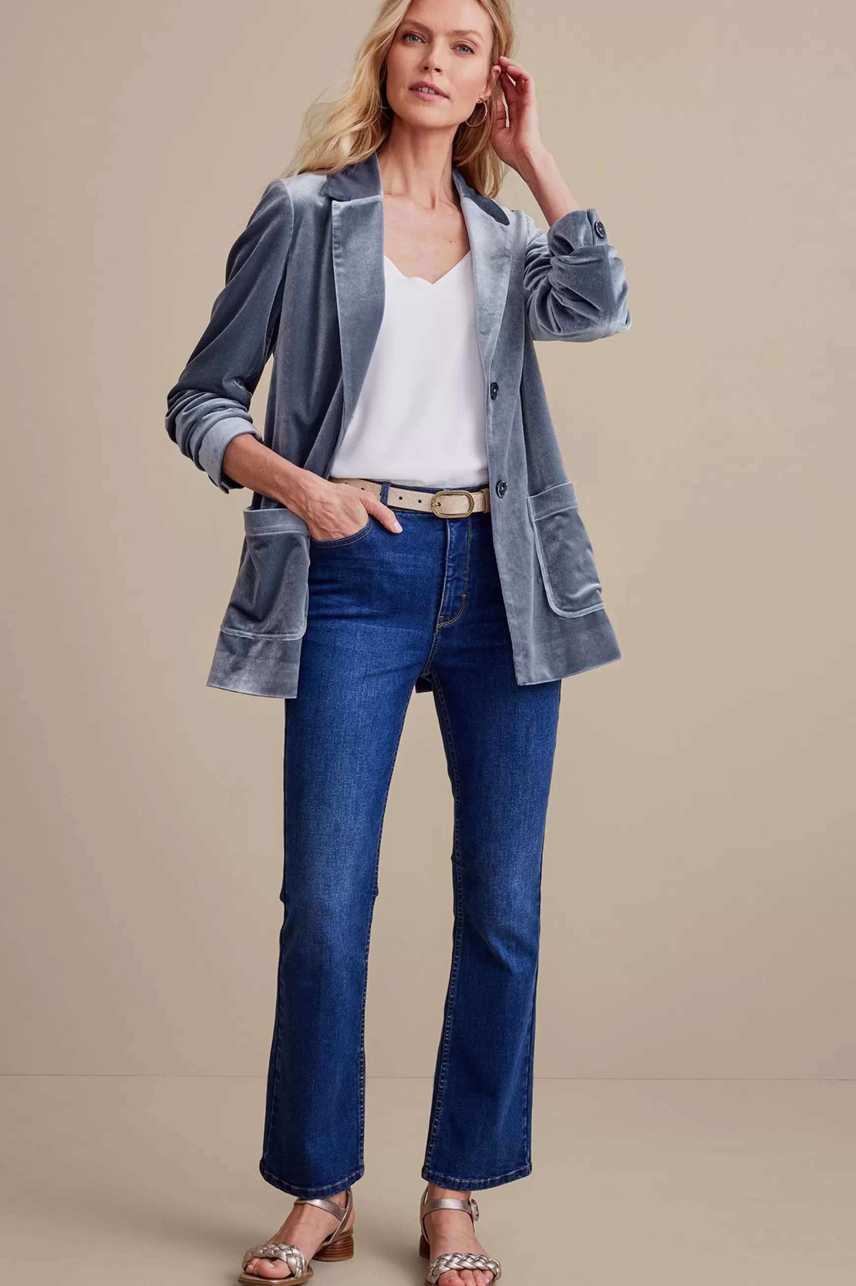 Soft Surroundings Into The Blues | EVelvet Styles-Holly Velvet Blazer