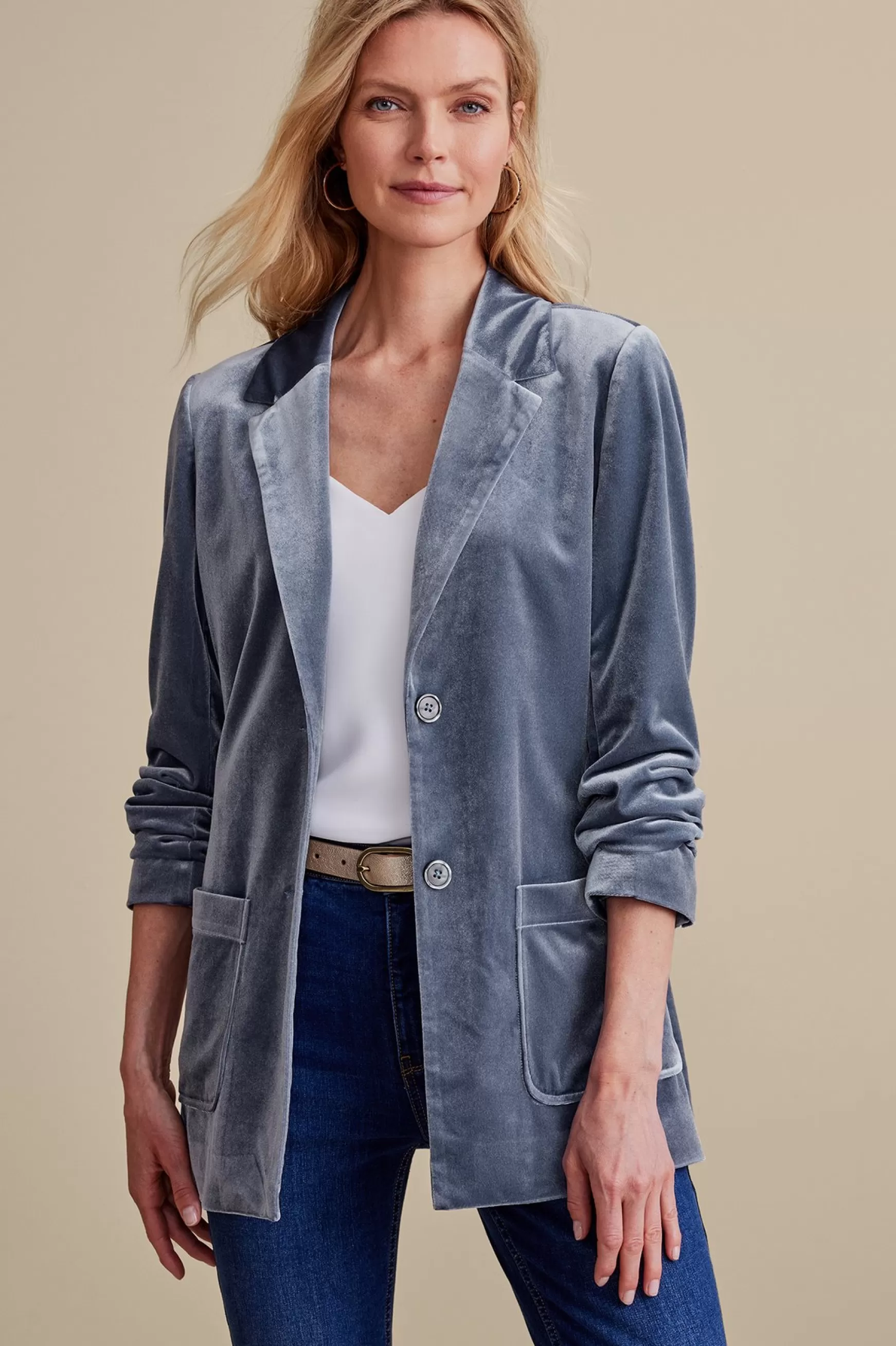 Soft Surroundings Into The Blues | EVelvet Styles-Holly Velvet Blazer