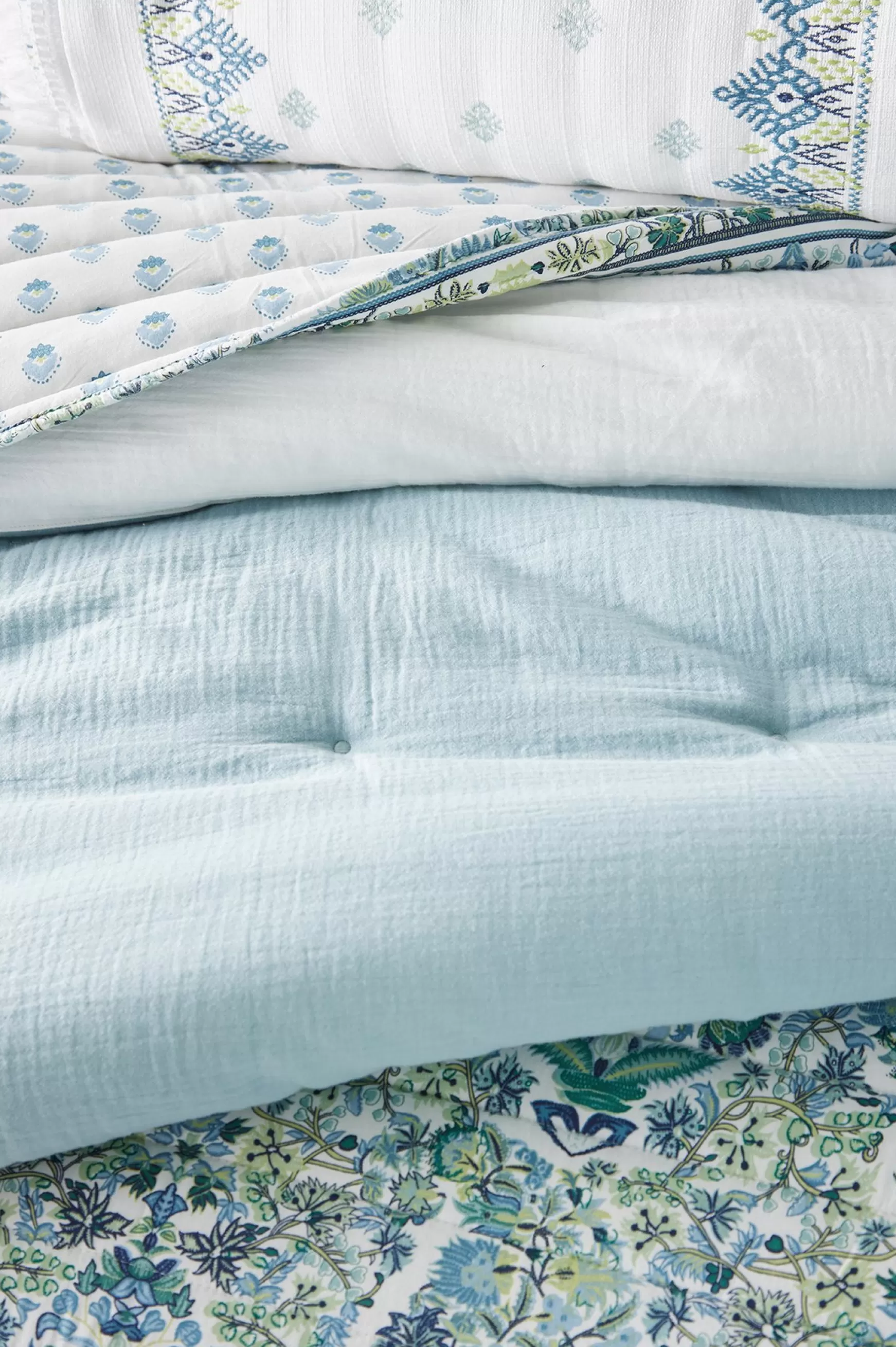 Soft Surroundings comforters-Ivy May Reversible Gauze Comforter