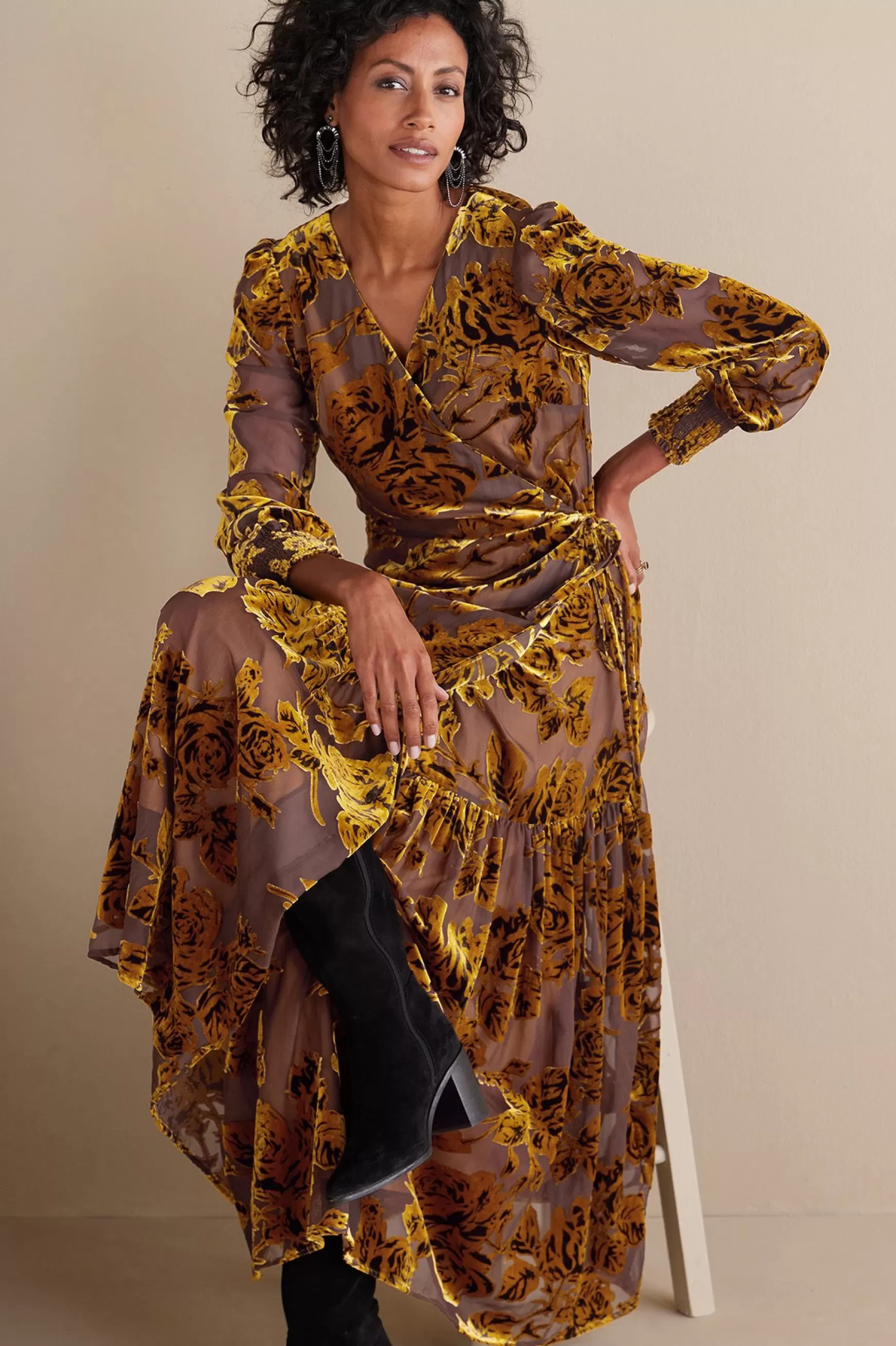 Soft Surroundings Feminine Flourish | EVelvet Styles-Jamila Velvet Dress