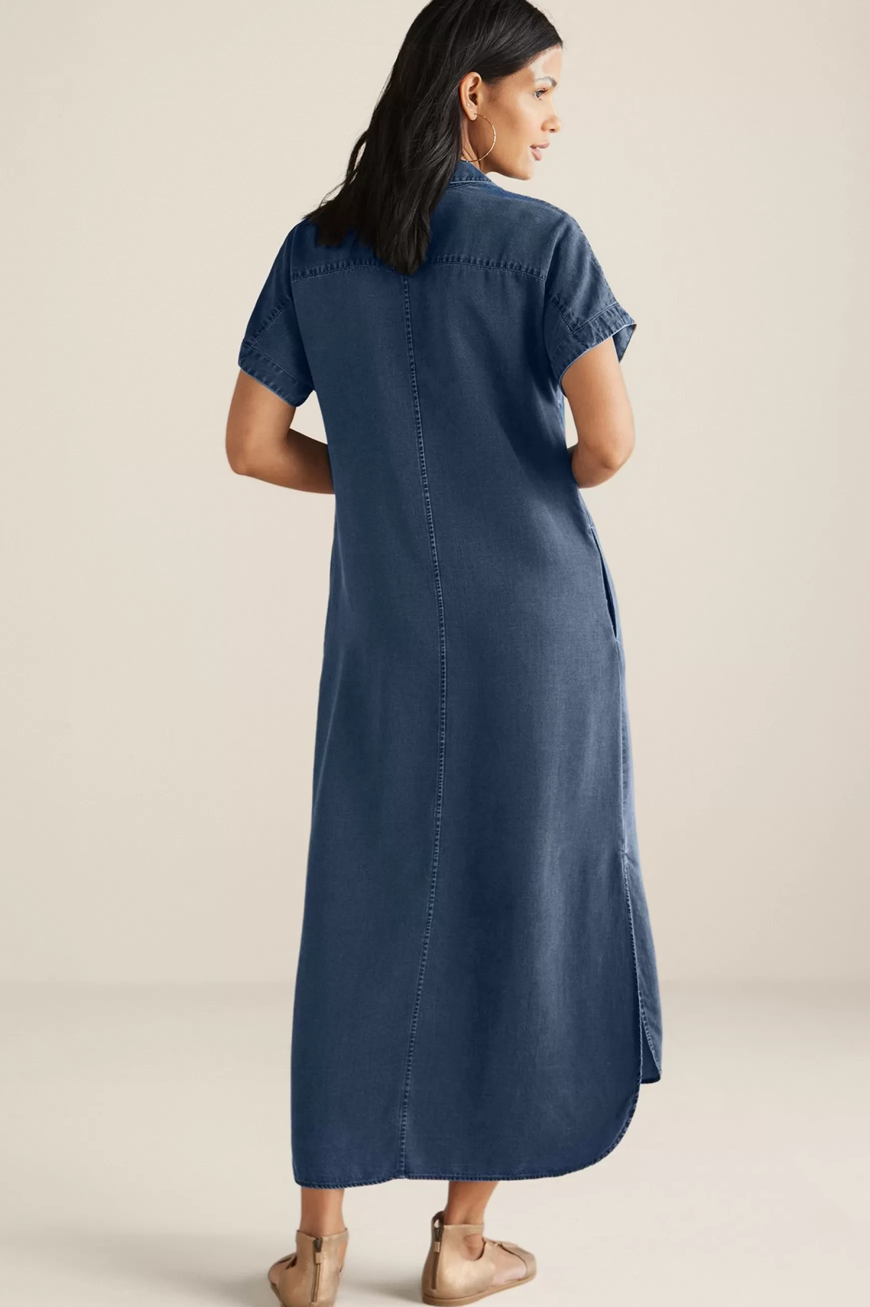 Soft Surroundings Into The Blues | Everyday Styles-Je Veux Midi Shirtdress