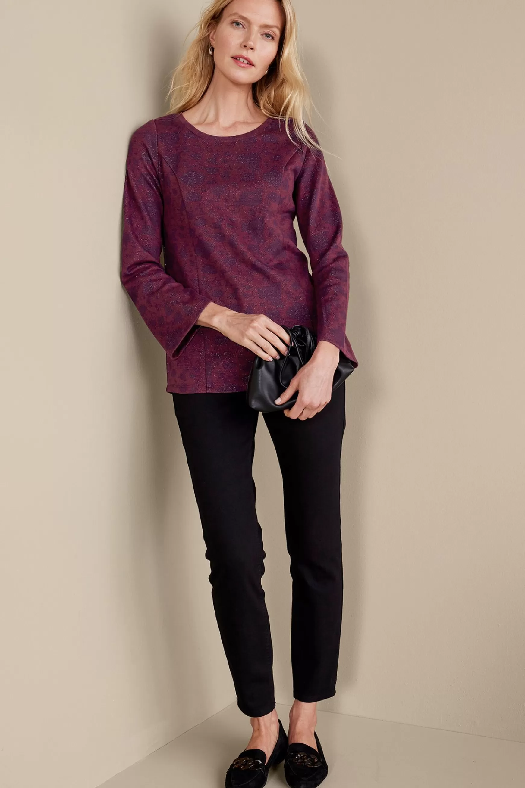 Soft Surroundings Feminine Flourish | long sleeve-Jeri Jacquard Top