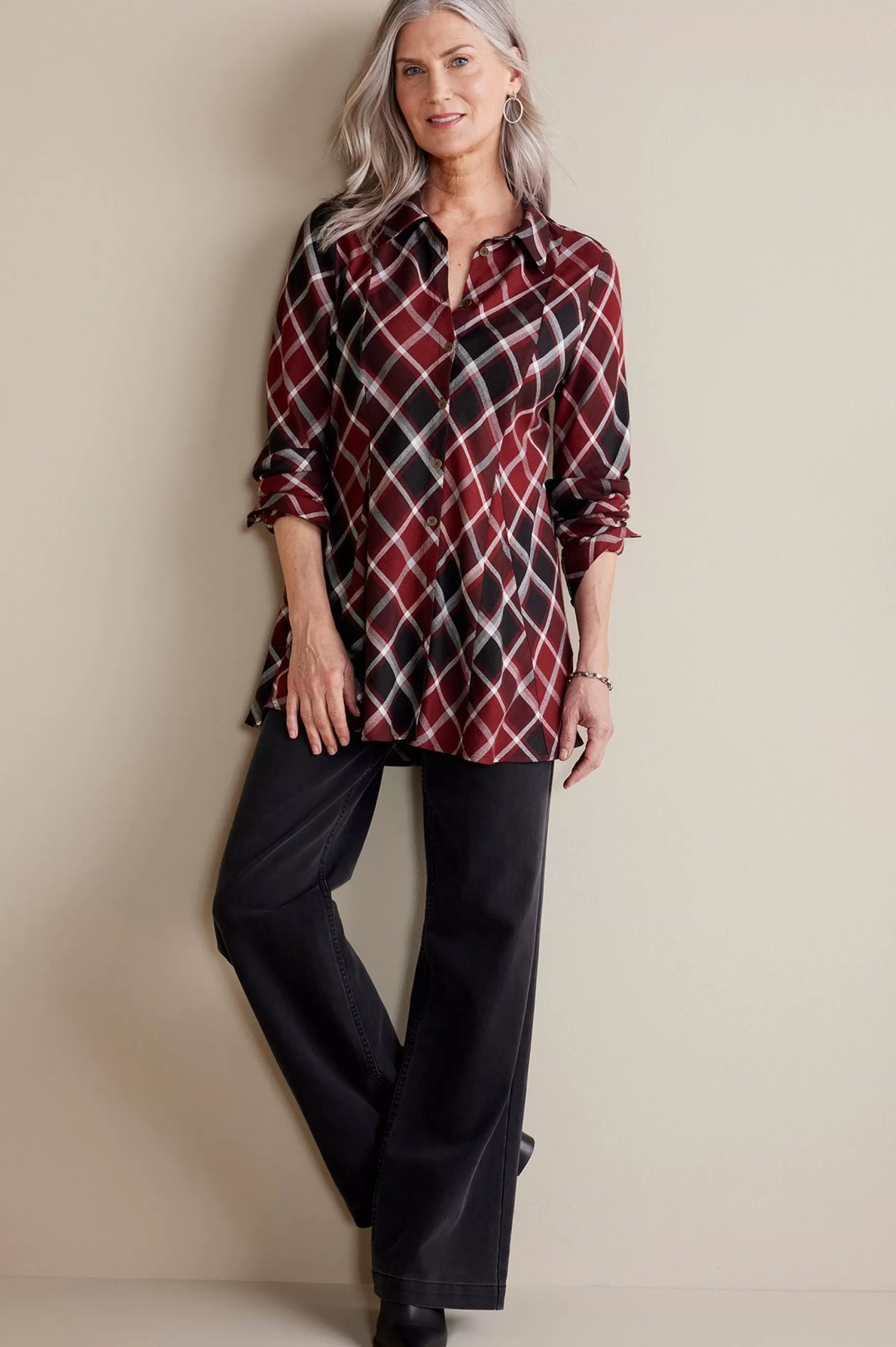 Soft Surroundings Everyday Styles | long sleeve-Joelle Plaid Tunic