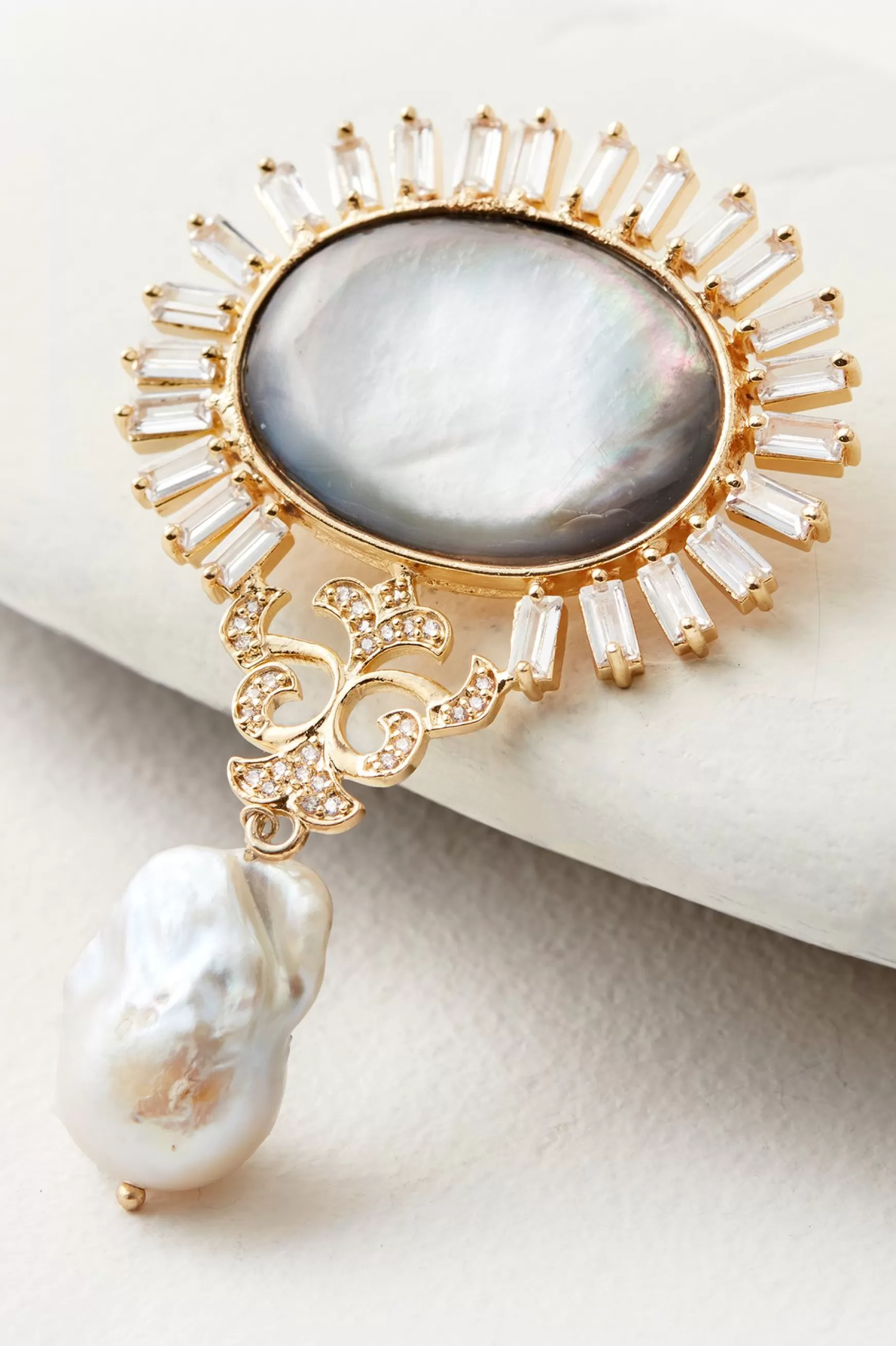 Soft Surroundings rings & pins-Juliet Pearl Drop Brooch