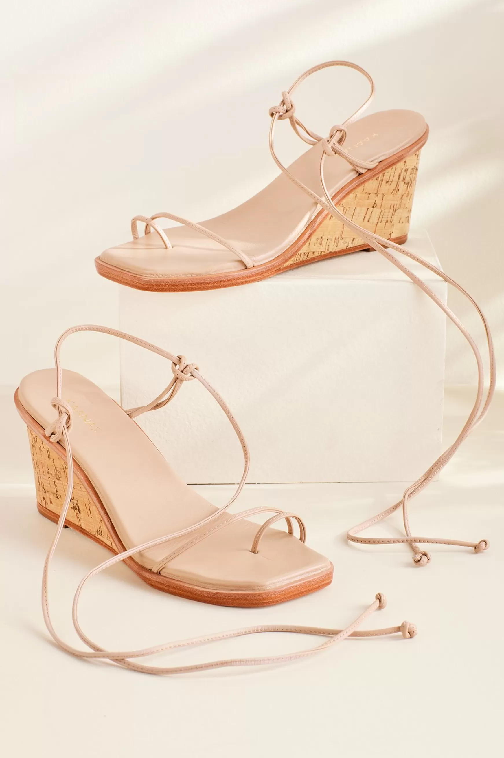 Soft Surroundings sandals | heels-KAANAS Amiata Strappy Wedge Sandal