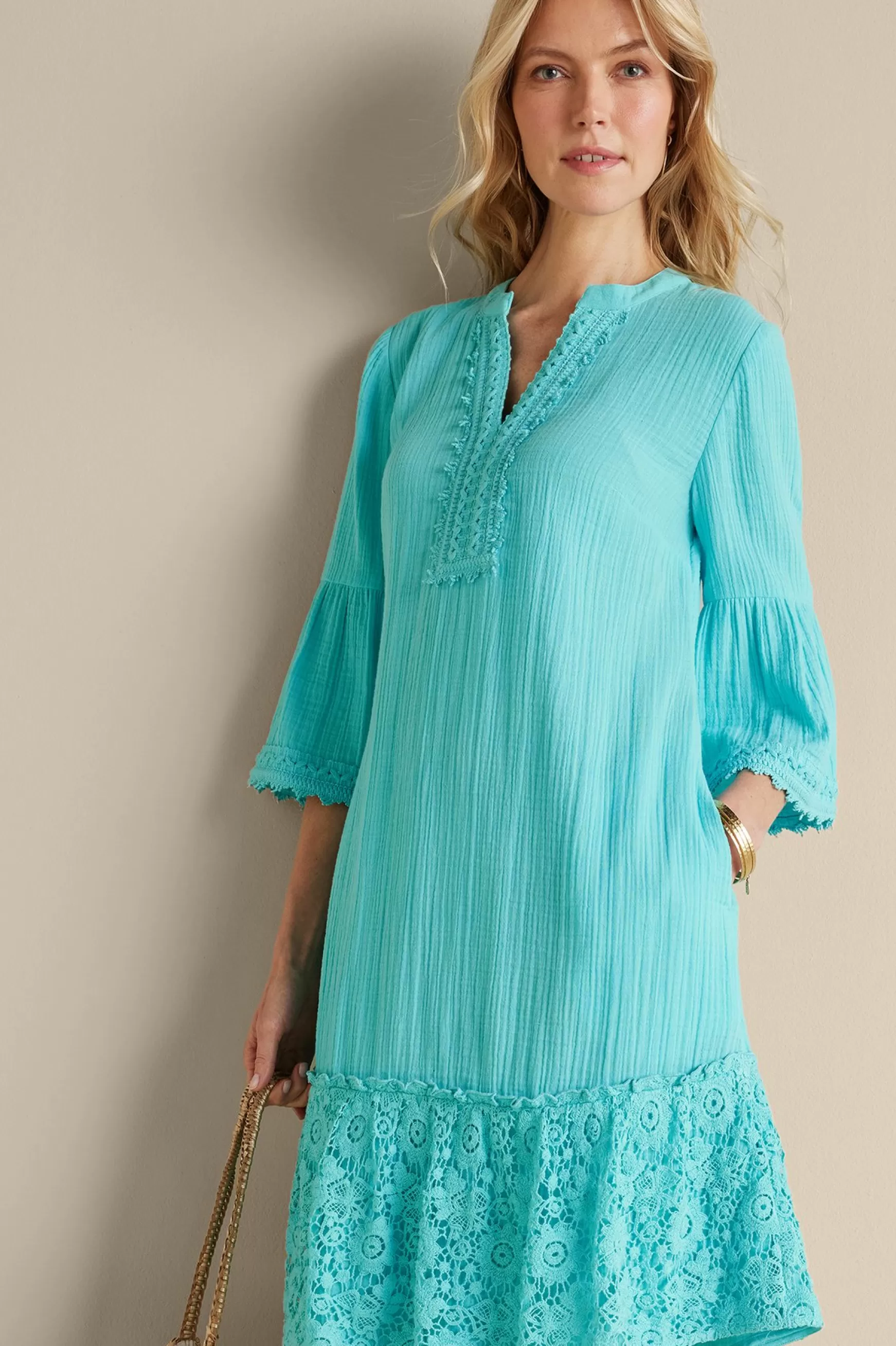 Soft Surroundings Into The Blues | Vacation Shop-Kiona Gauze Short Dress