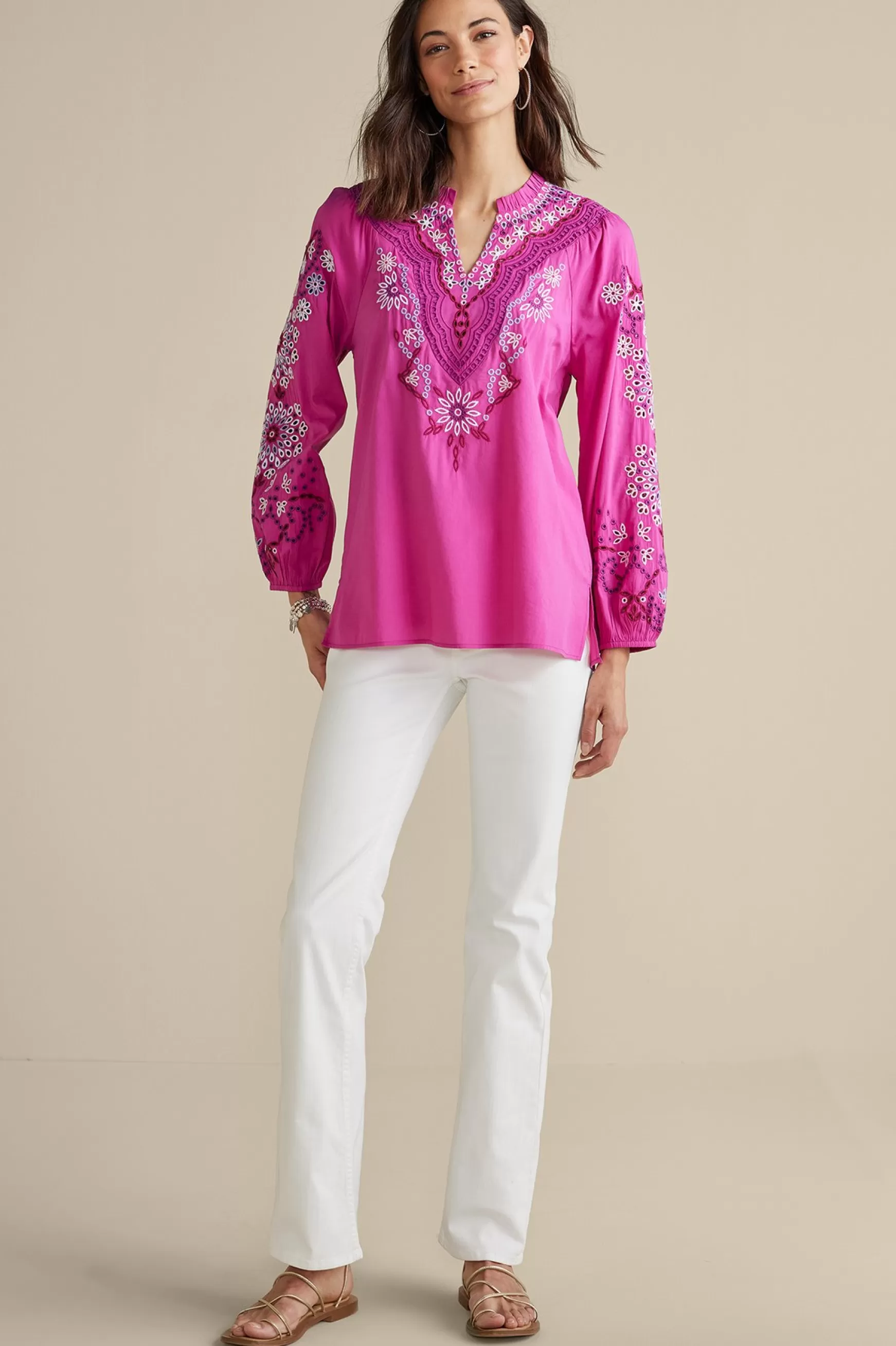 Soft Surroundings Feminine Flourish | Vacation Shop-Laney Voile Blouse