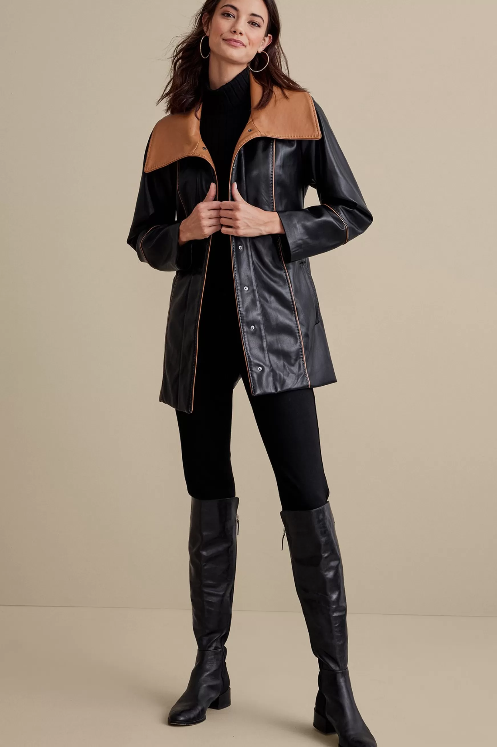 Soft Surroundings Jackets & Coats-Lausanne Faux Leather Jacket