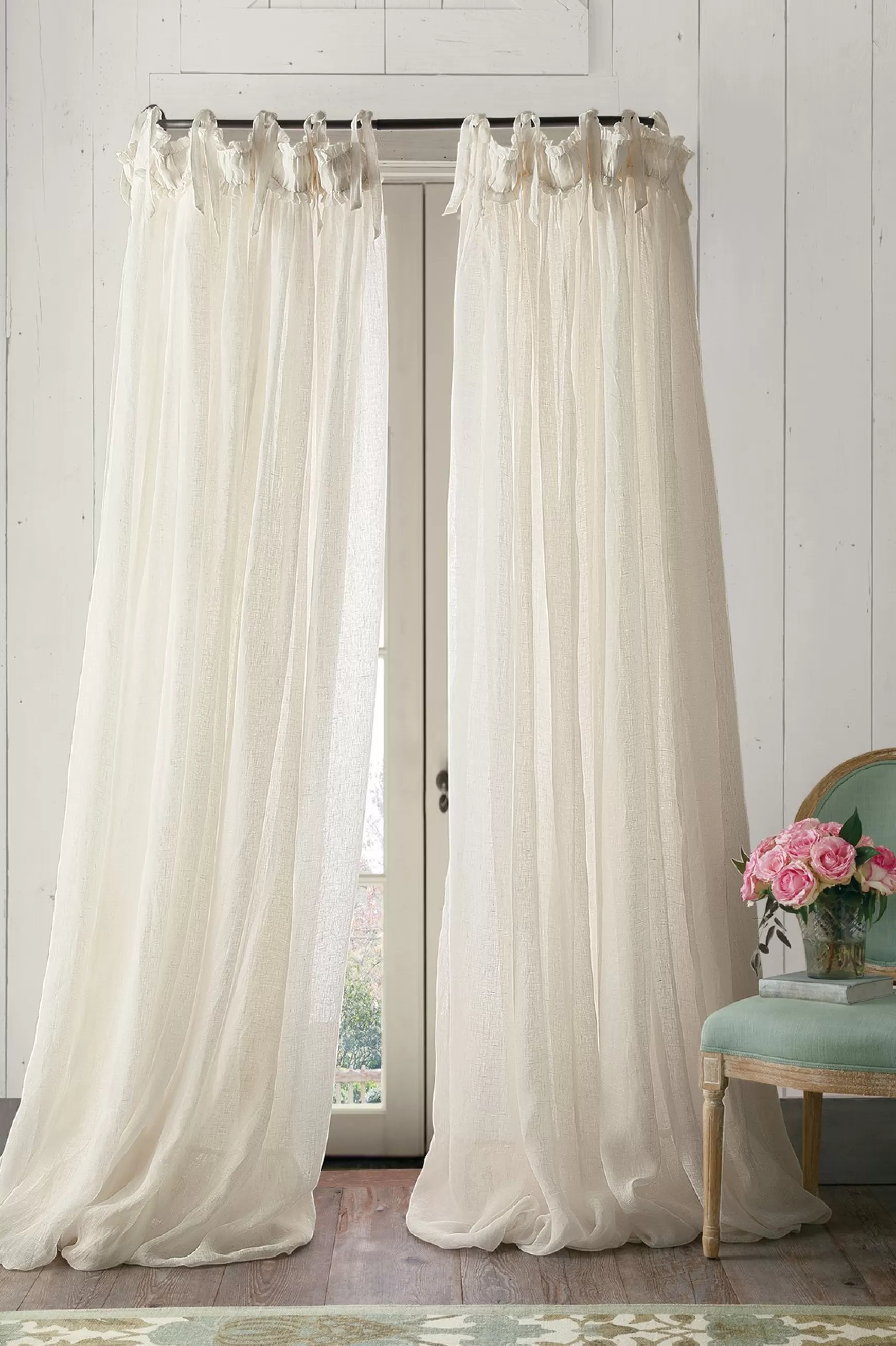 Soft Surroundings Window Coverings-Linen Balloon Drapery Panel