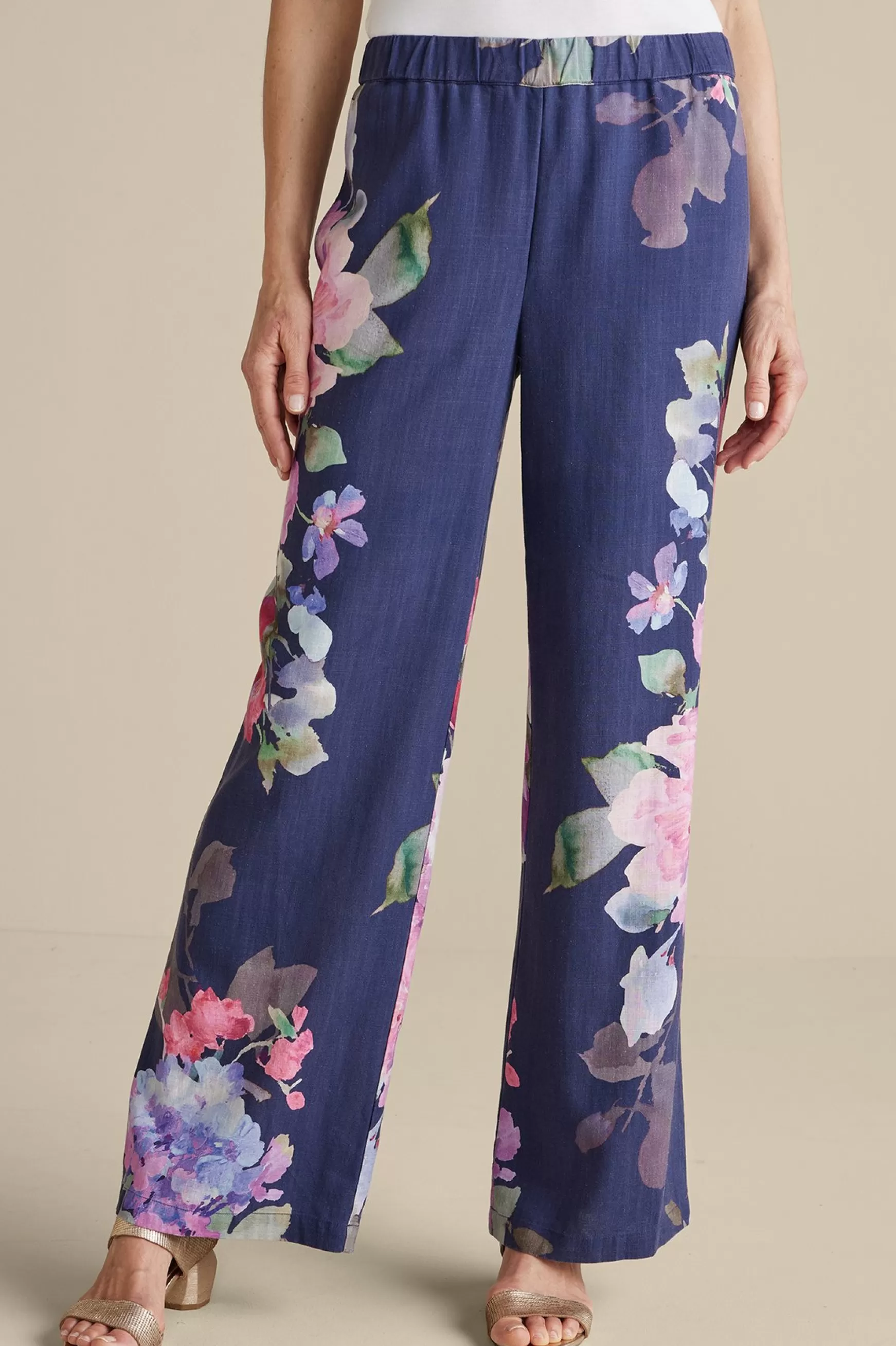 Soft Surroundings Feminine Flourish | Into The Blues-Lizette Wide-Leg Pant