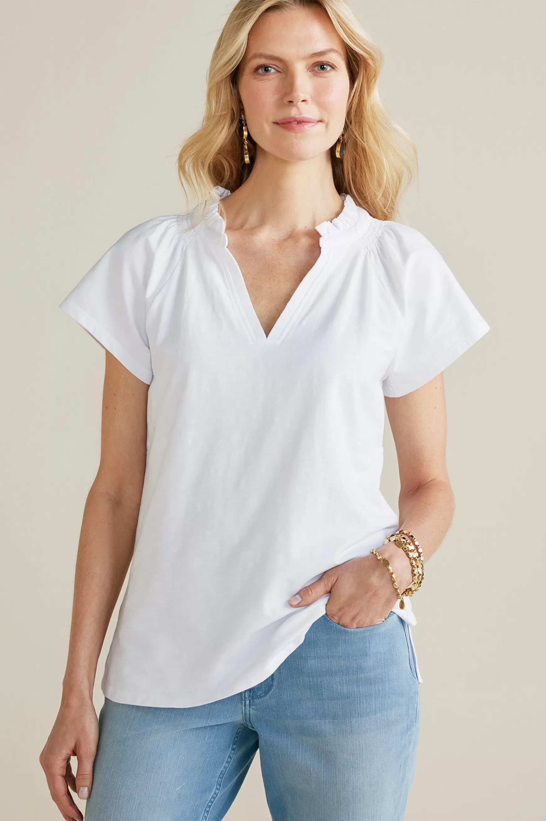 Soft Surroundings Into The Blues | Vacation Shop-Loretta SUPIMA® Slub Tee