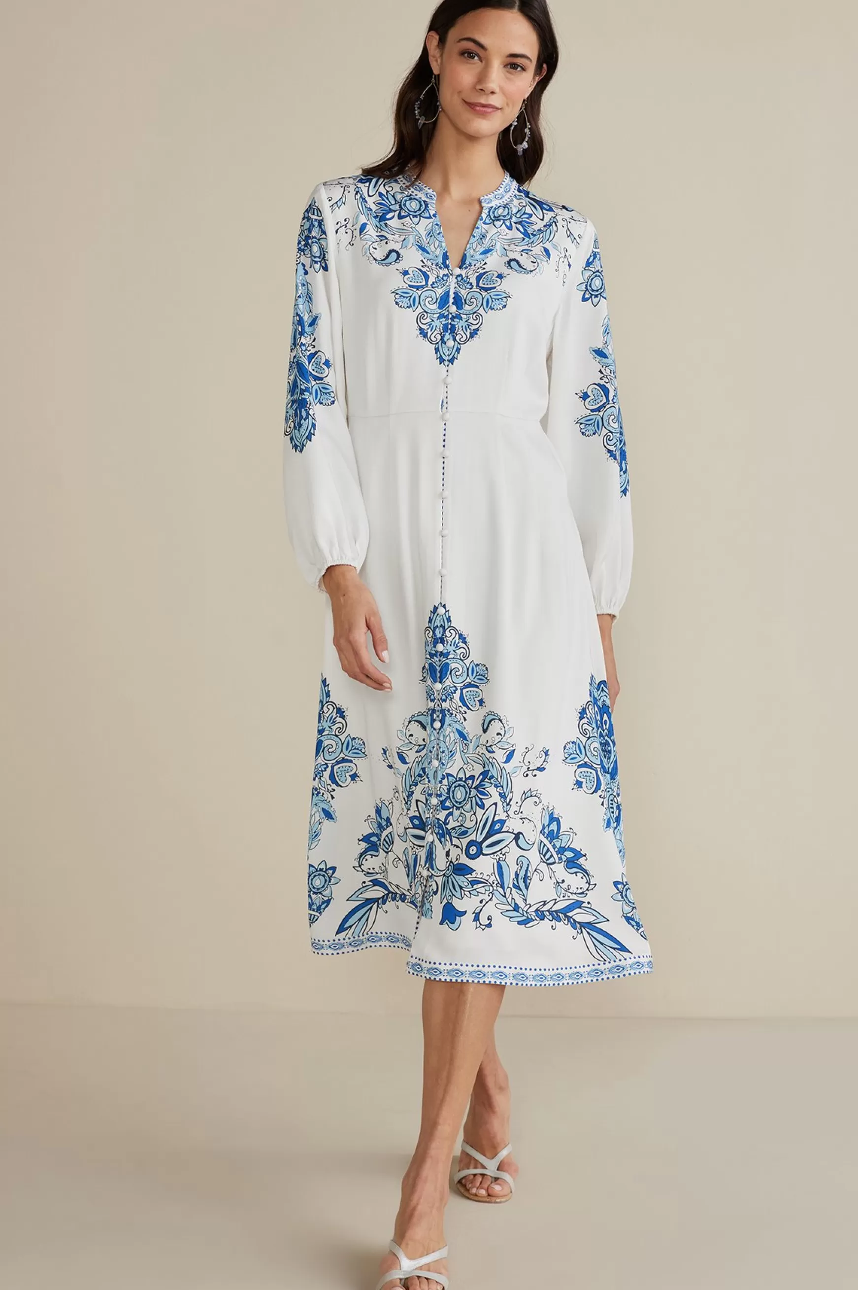 Soft Surroundings patterned | mid-length-Louise Midi Dress