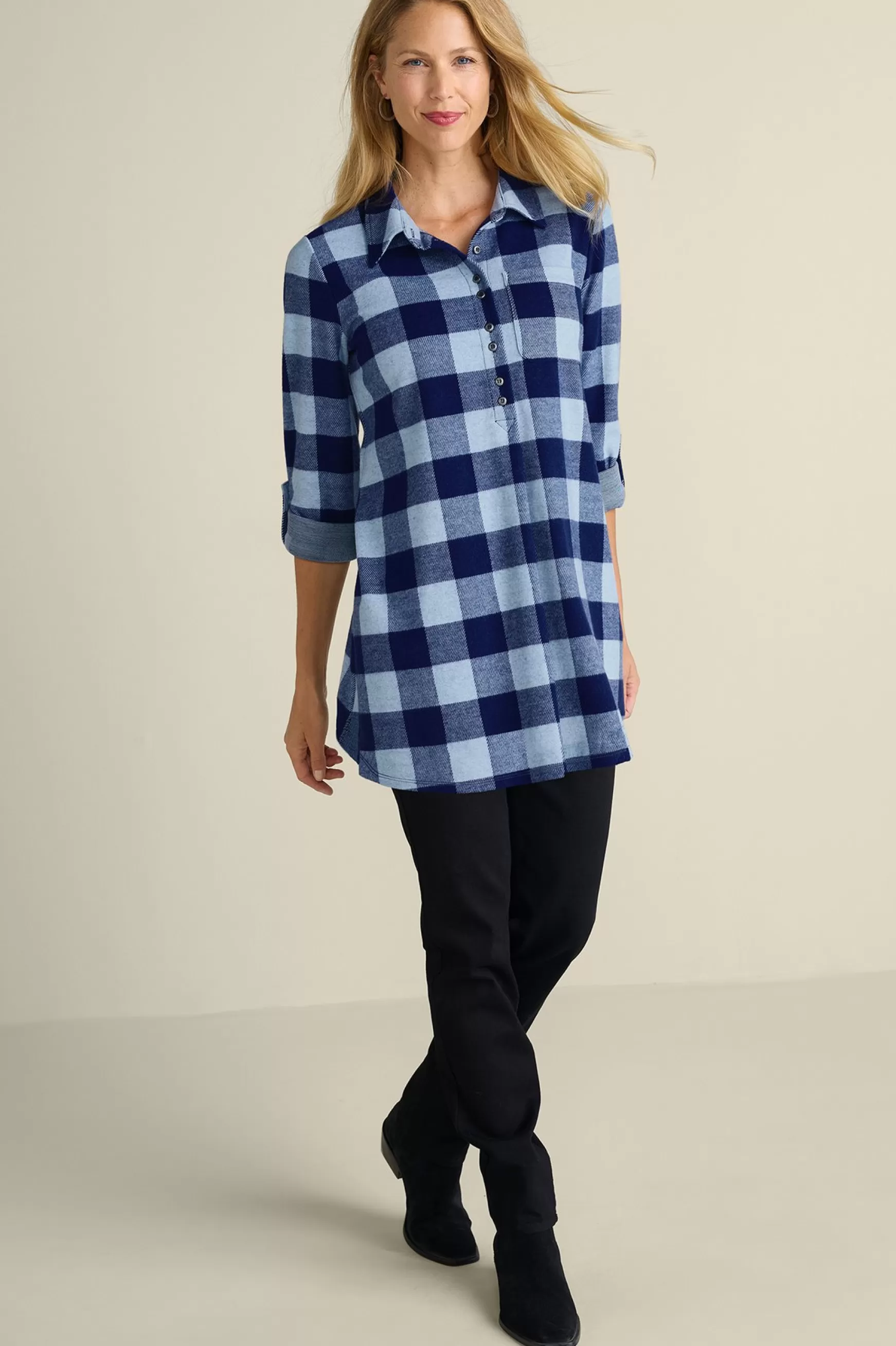 Soft Surroundings Everyday Styles | long sleeve-Mad About Plaid Tunic I