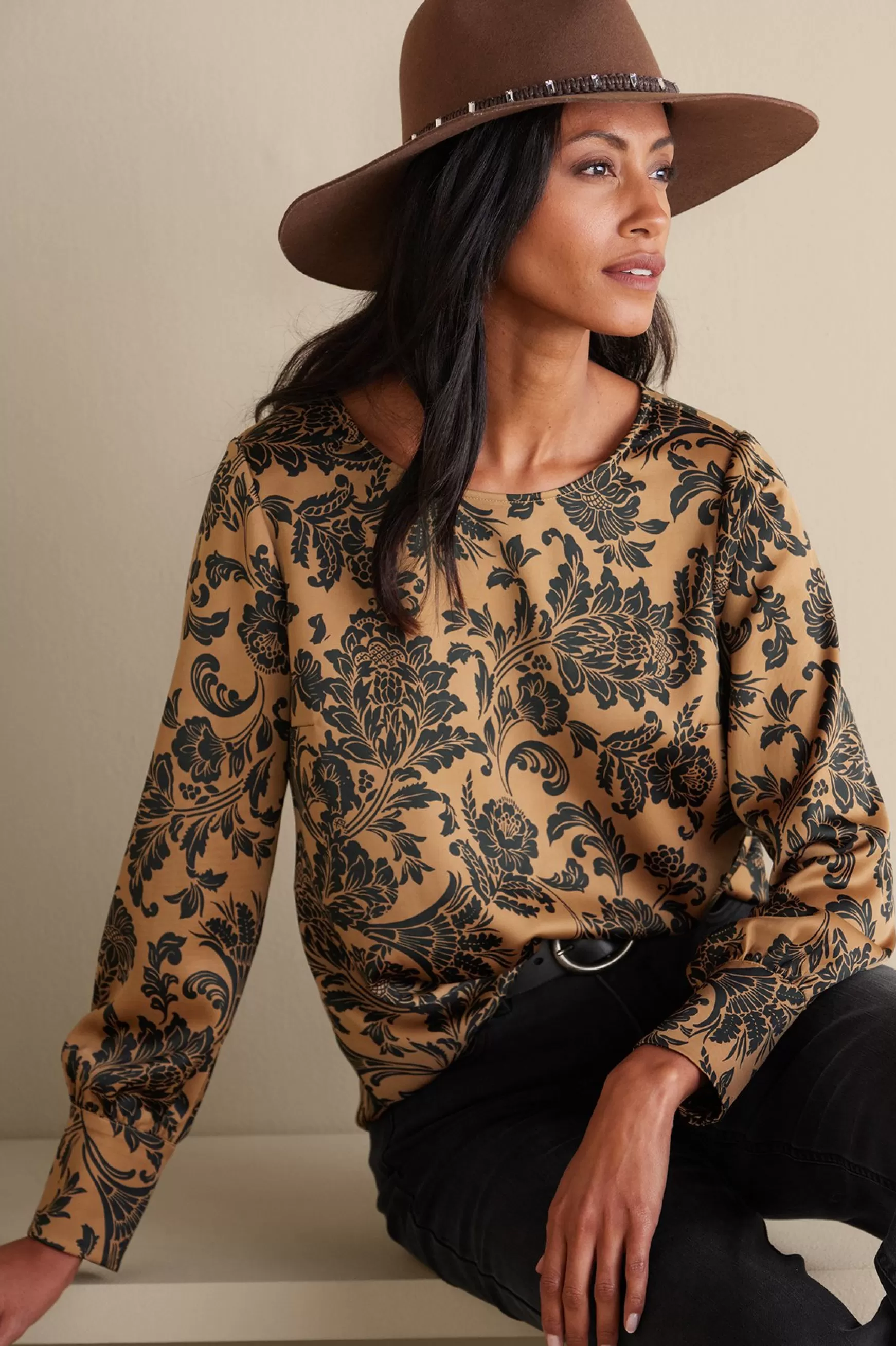 Soft Surroundings Feminine Flourish | long sleeve-Maiya Top