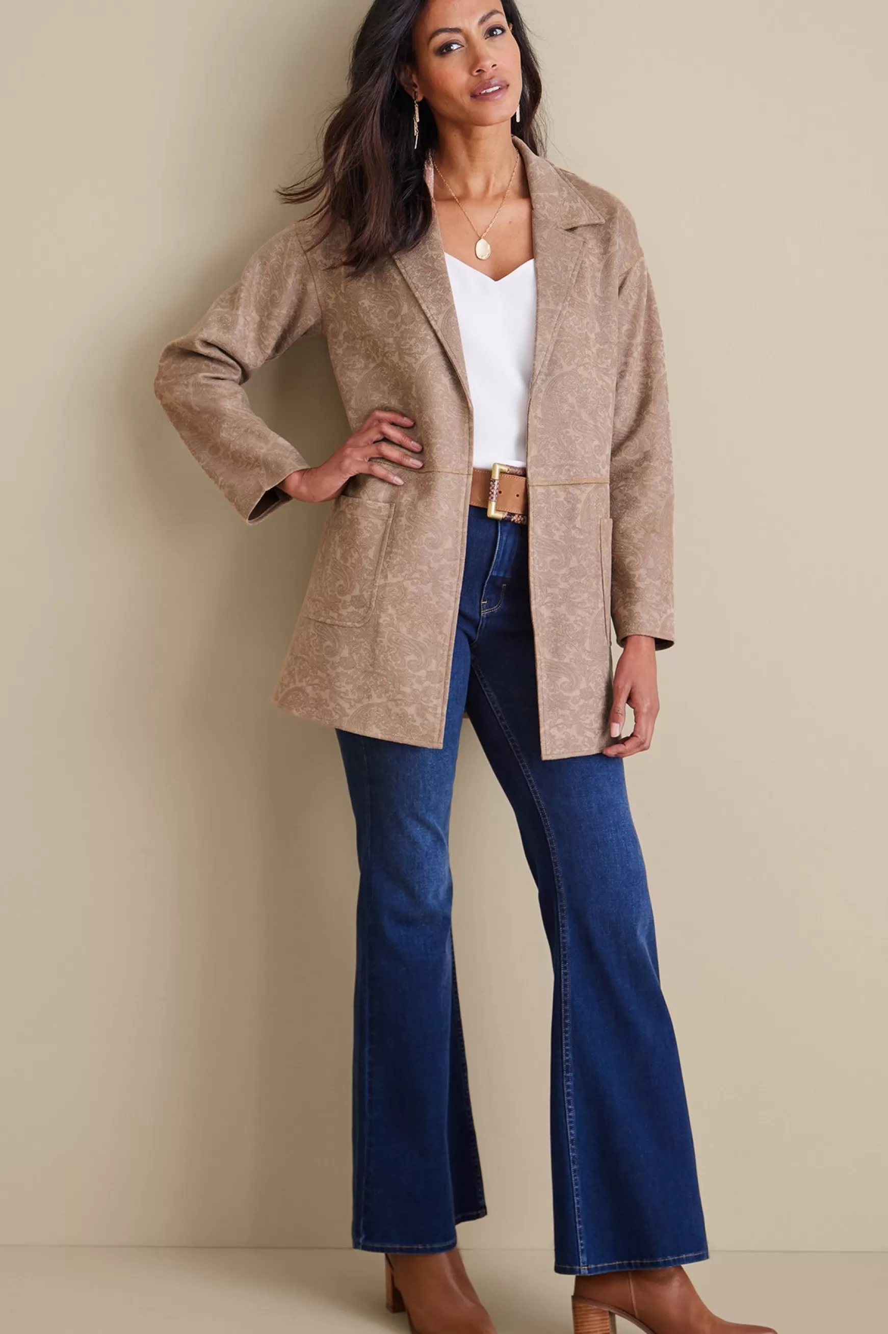 Soft Surroundings Jackets & Coats-Malika Faux Suede Jacket