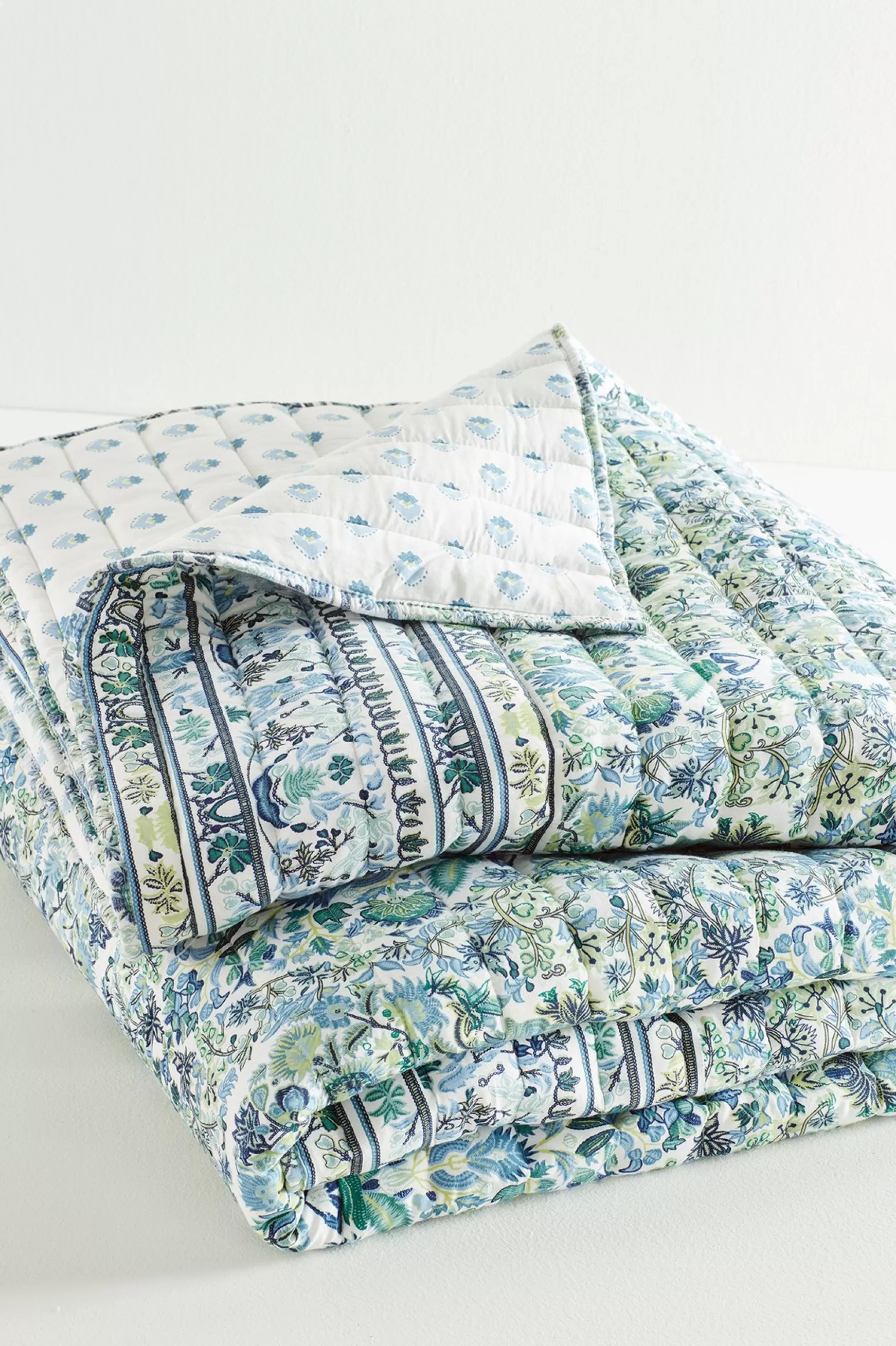 Soft Surroundings quilts, coverlets & duvet covers-Margo Iris Reversible Printed Quilt