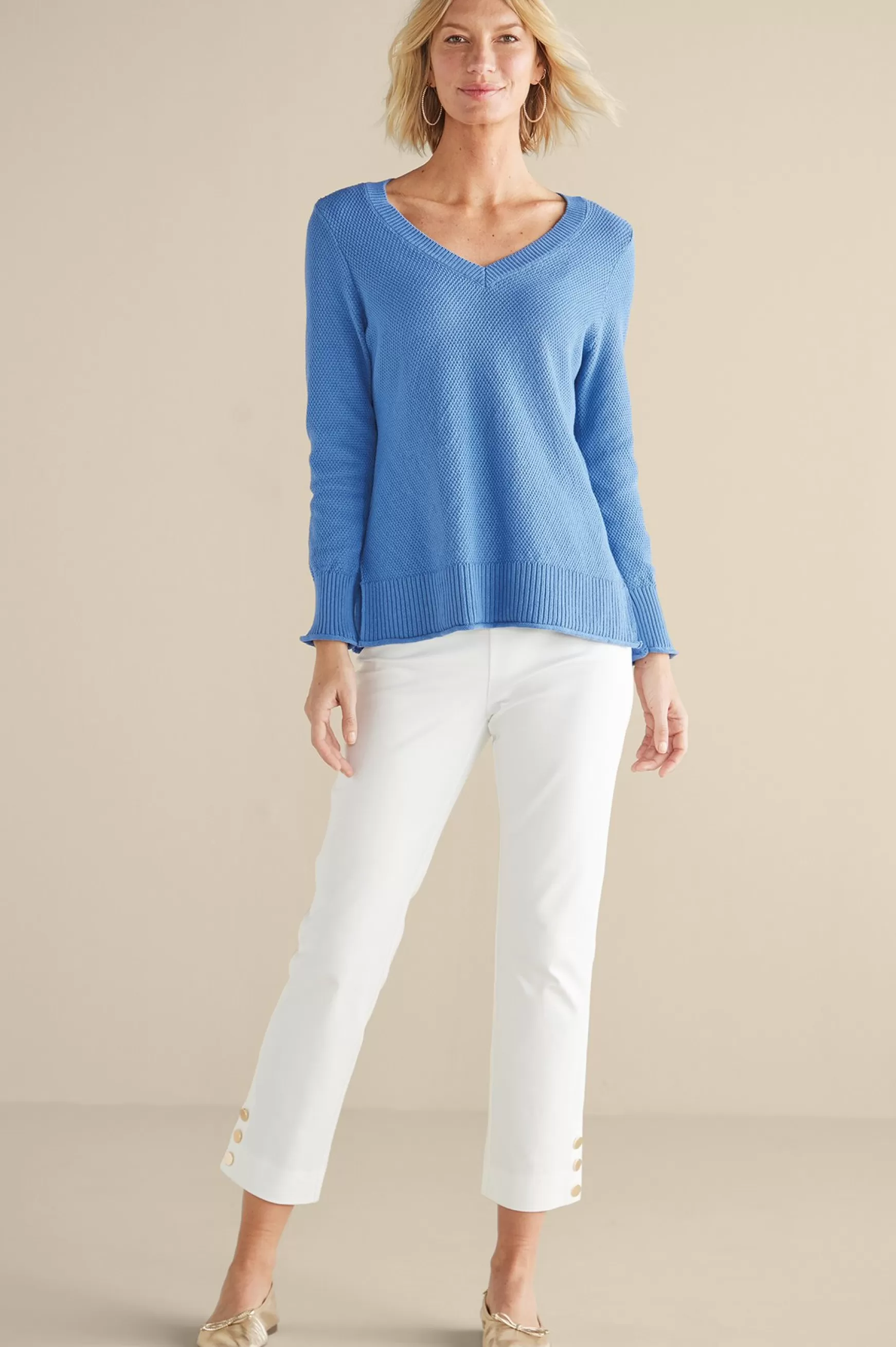 Soft Surroundings Into The Blues | Sweaters & Cardigans-Marin Back Button Sweater