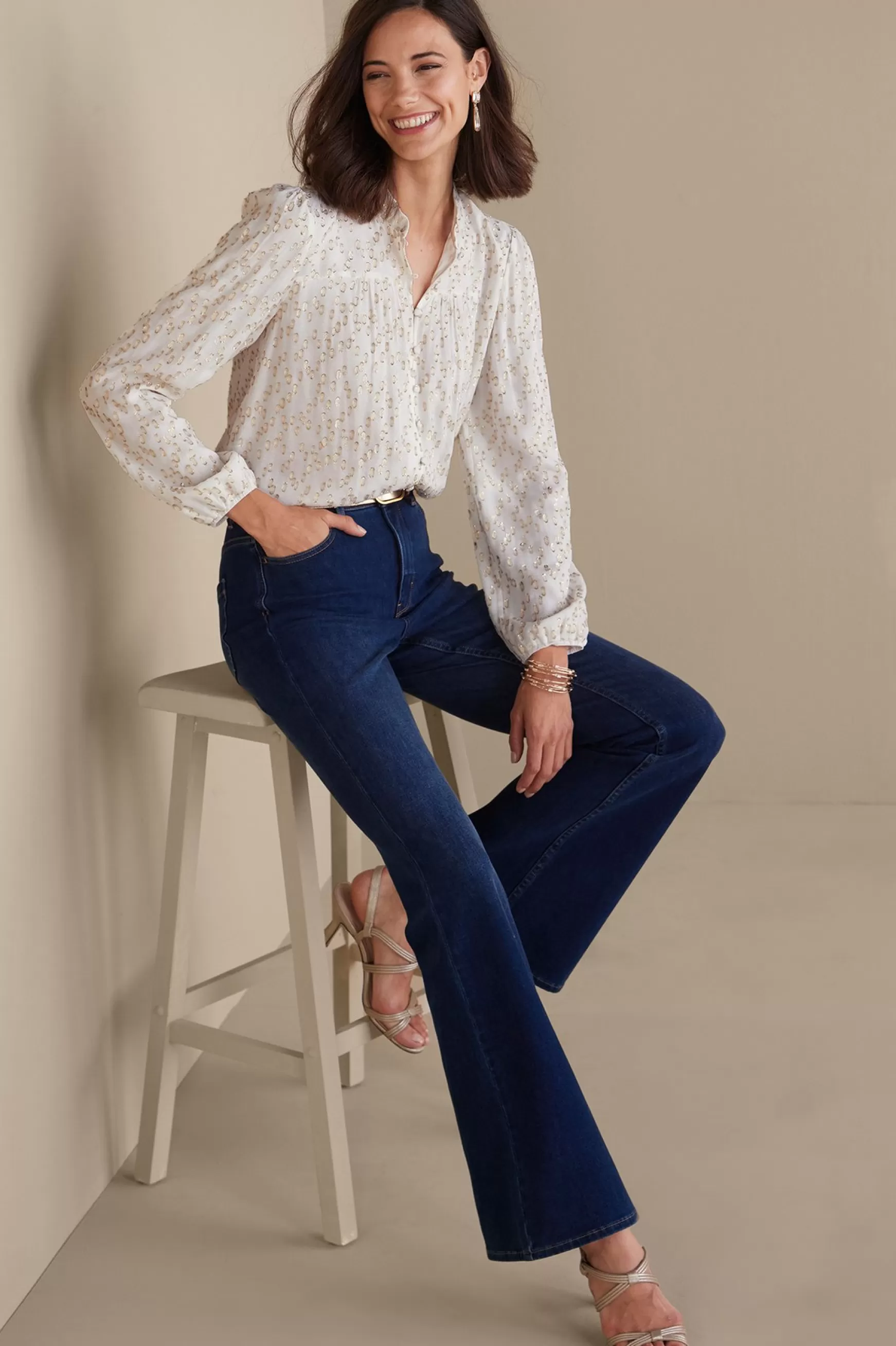 Soft Surroundings Feminine Flourish | Everyday Styles-Mila Metallic Blouse