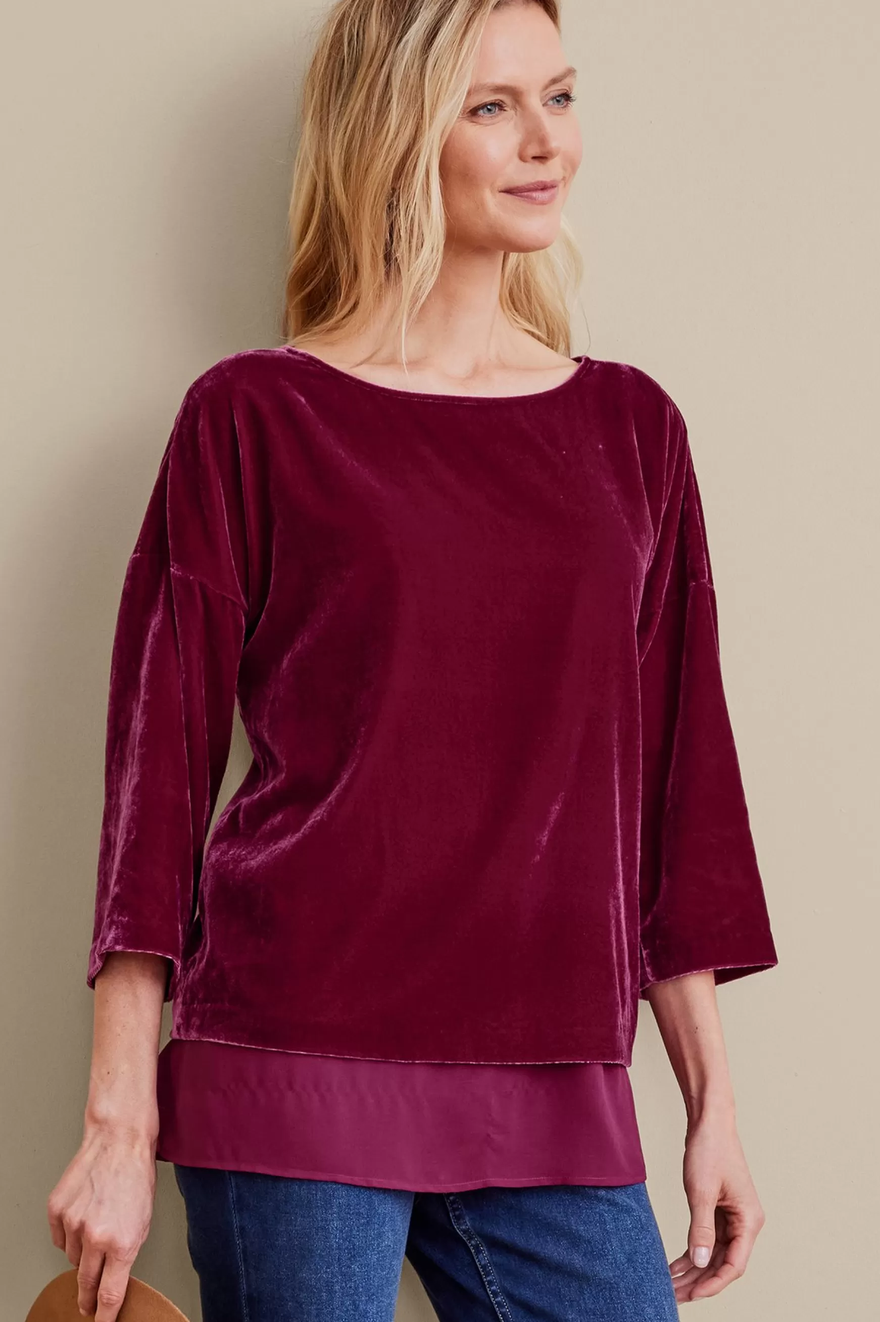 Soft Surroundings EVelvet Styles | three quarter length-Millie Velvet Tunic