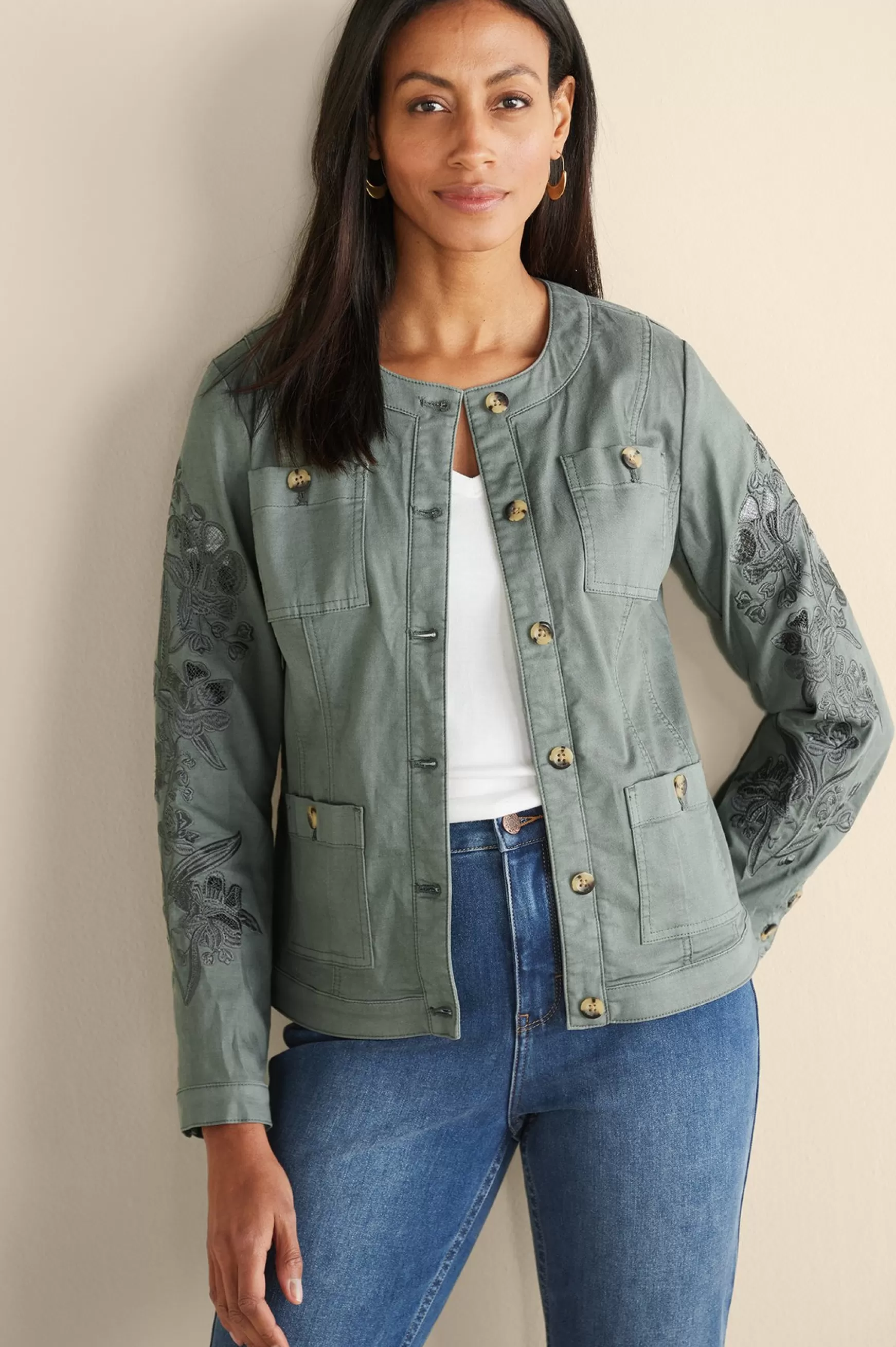 Soft Surroundings Feminine Flourish | Wear Now Styles-Monterey Utility Jacket